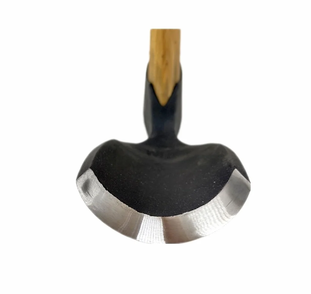 Conjunto de 2 azuelas de talla de madera para cuencos: una azuela pequeña y una azuela grande, ambas con biselado en el interior.