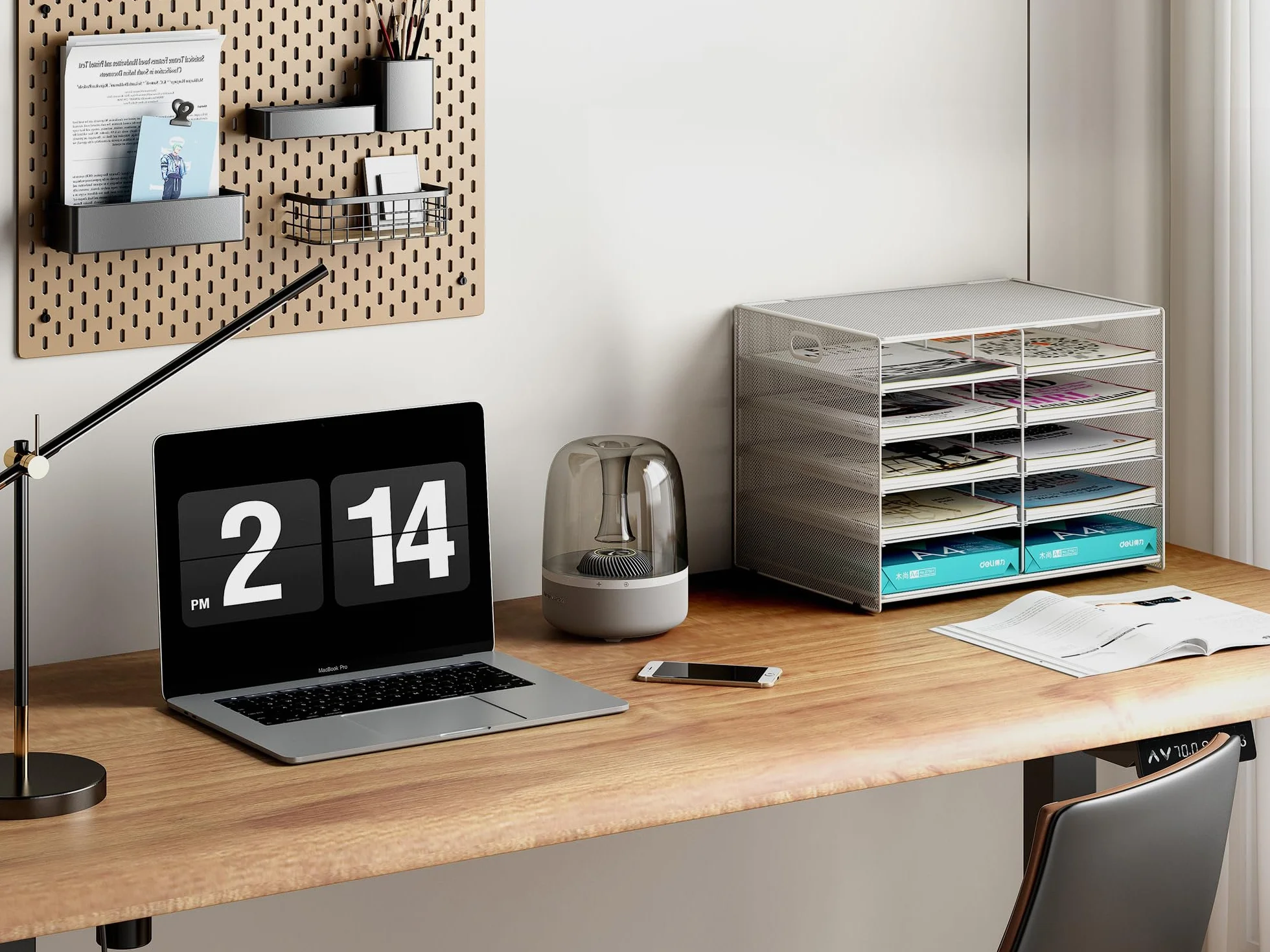 EasyPAG Metal Malla A4 Bandeja Archivador Organizador Escritorio, Blanco