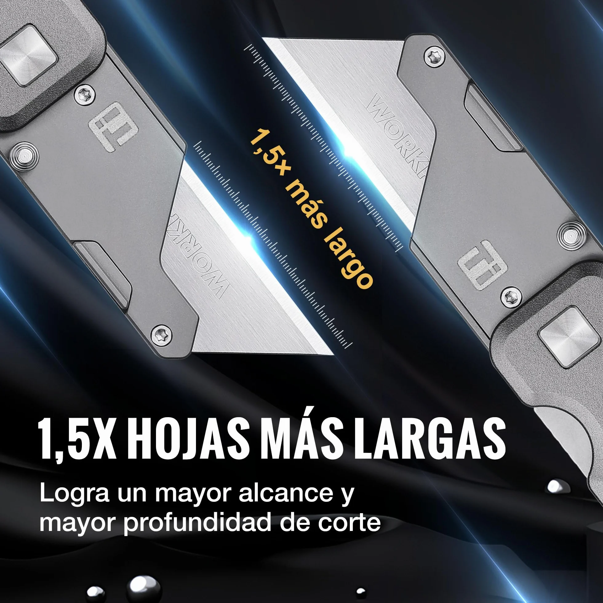WORKPRO Cúter Plegable de Titanio CNC, Navaja Utilitaria Profesional con Mango de Aluminio Ligero, Incluye 10 Cuchillas Adicionales