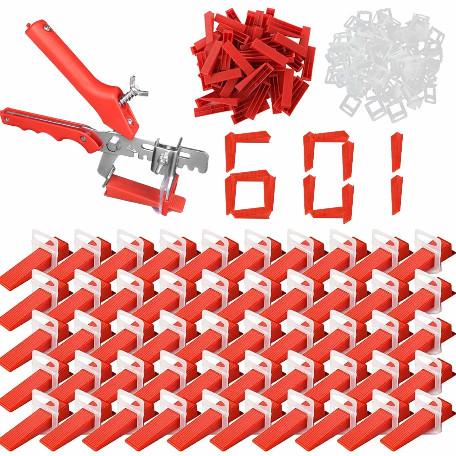601 Piezas Niveladores de Azulejos Cuñas Niveladoras Suelo Clips Espaciadores de 3 mm Sistema de Nivelación de Azulejos con Pinza de Ajuste de Baldosas para la Ayuda a la Colocación de Baldosas