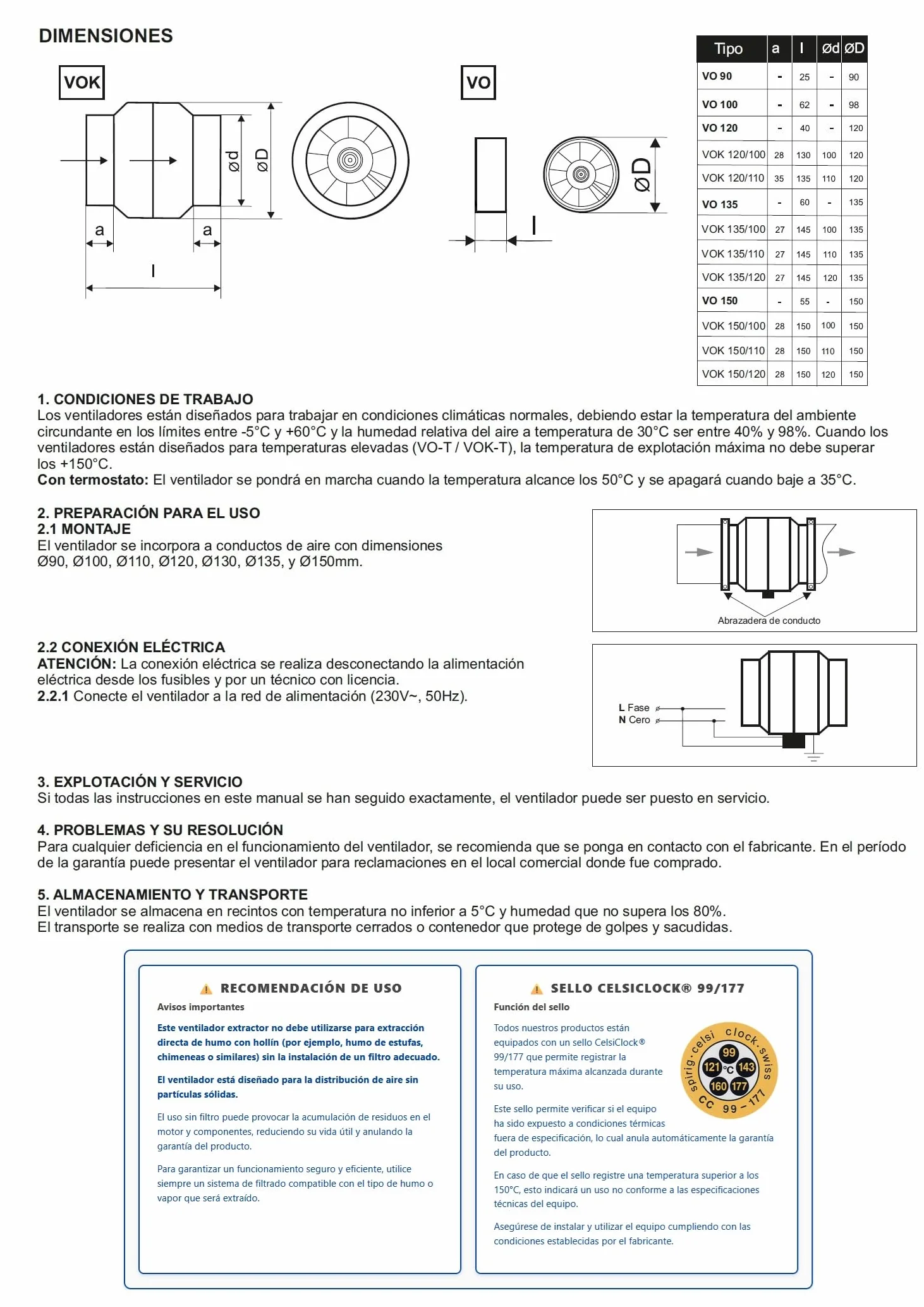 Ventilador Extractor de Alta Temperatura 150°C
