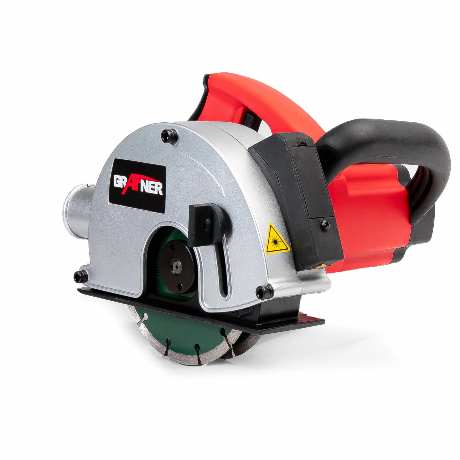 Grafner Fresadora de pared con láser, potente 1700 W con 4000 rpm, incluye 2 discos de corte de diamante de 150 mm de diámetro, extracción de polvo, ancho de ranura 14-29 mm, profundidad de ranura 10