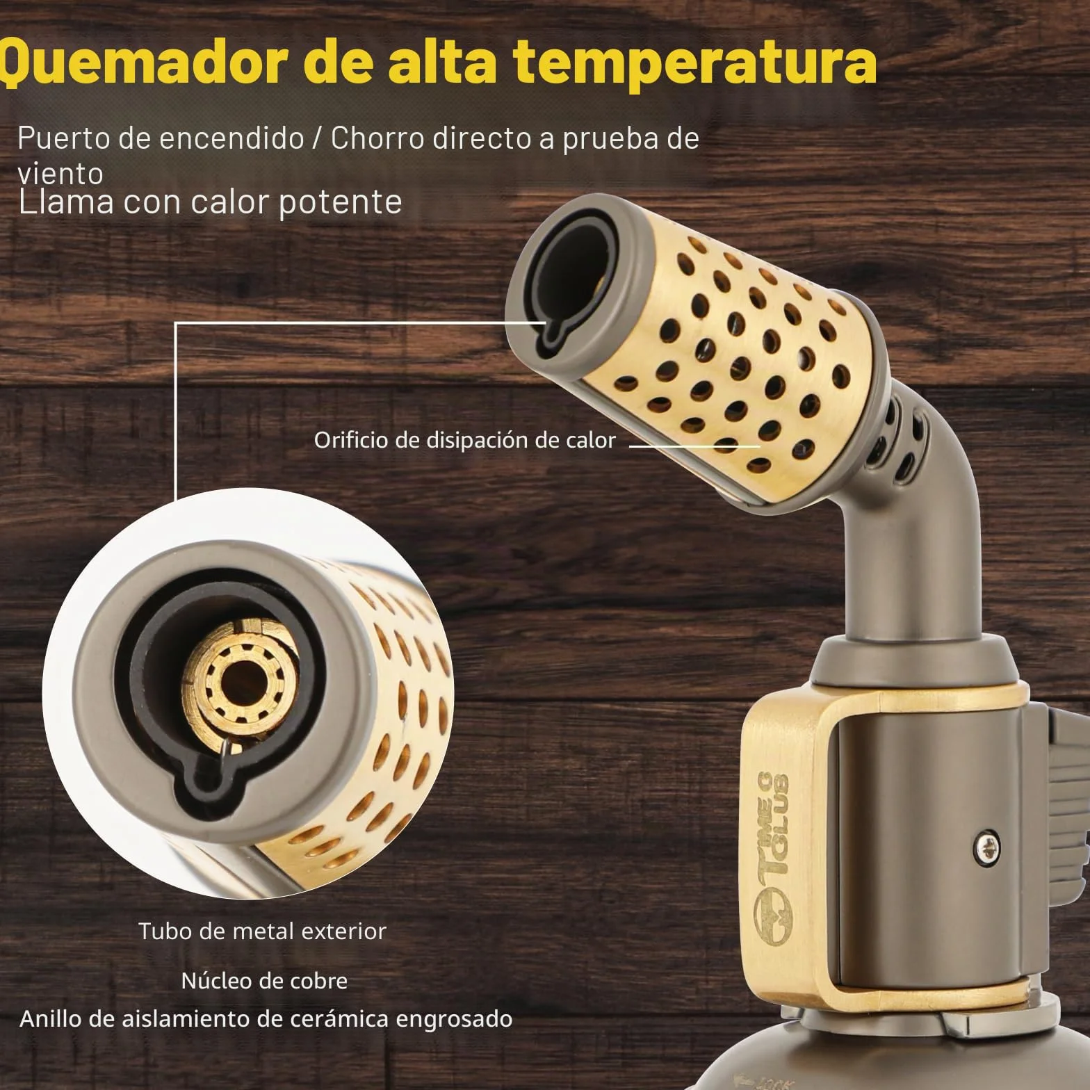 Soplete de butano profesional para cocina con bloqueo de seguridad, ajustable, recargable, multiuso, recargable, barbacoa, hornear, crema Brulee, manualidades y soldadura (gas butano no incluido)