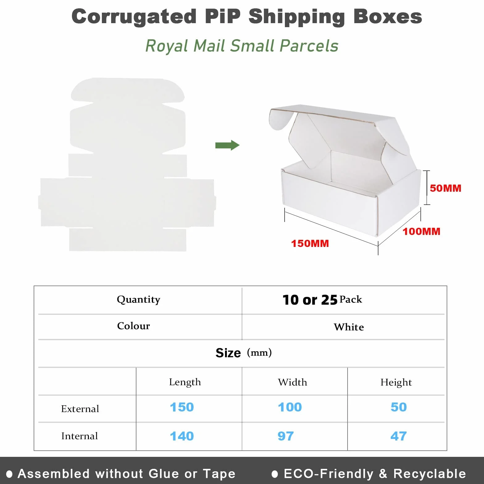 25 Piezas Cajas de Cartón Corrugado, 150x100x50mm Cajas de Paquetes Pequeños, Cajas de Embalaje para Negocios, Correos, Almacenamiento o Regalo