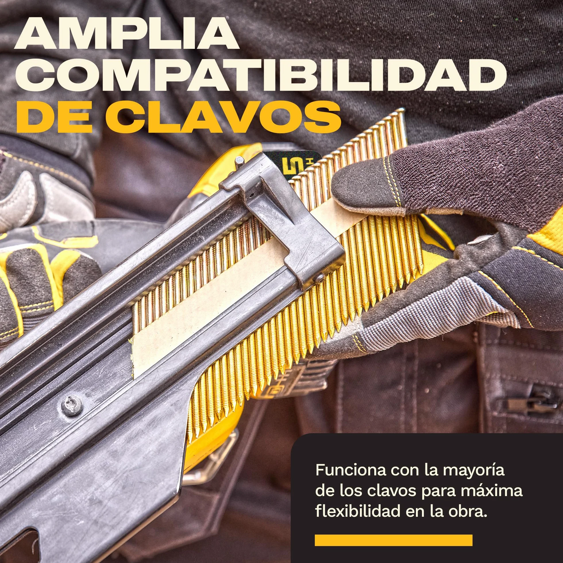 DEWALT 18V XR Clavadora de Estructuras Brushless de Nueva Generación, Solo herramienta, DCN950N-XJ