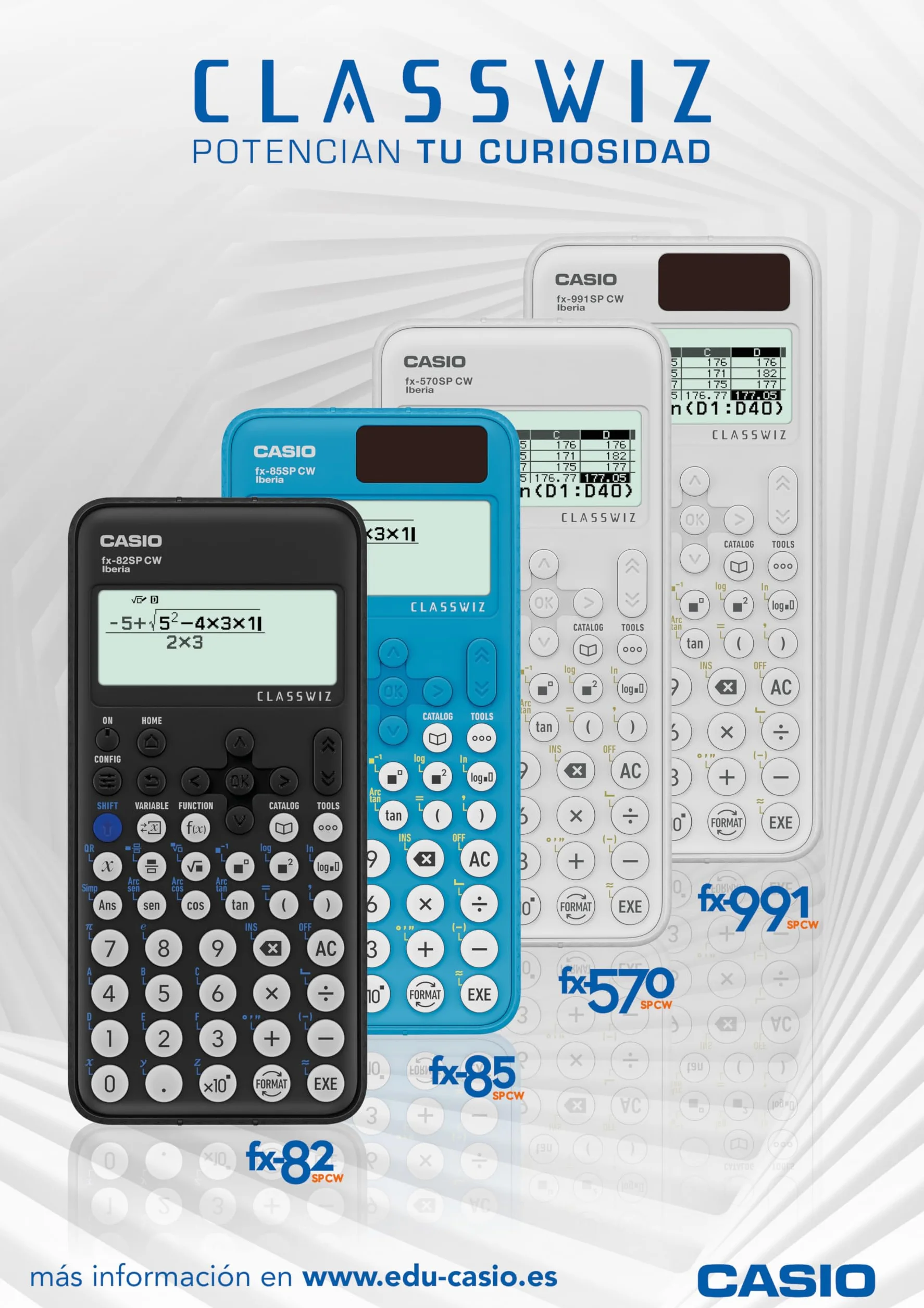 Casio FX-991SP CW Calculadora Científica 560 Funciones Solar Blanco