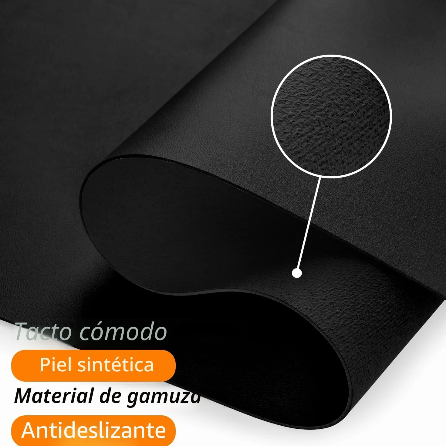 Niviy Alfombrilla Escritorio Negro 80x40cm Tapete Cuero PU Impermeable Antideslizante
