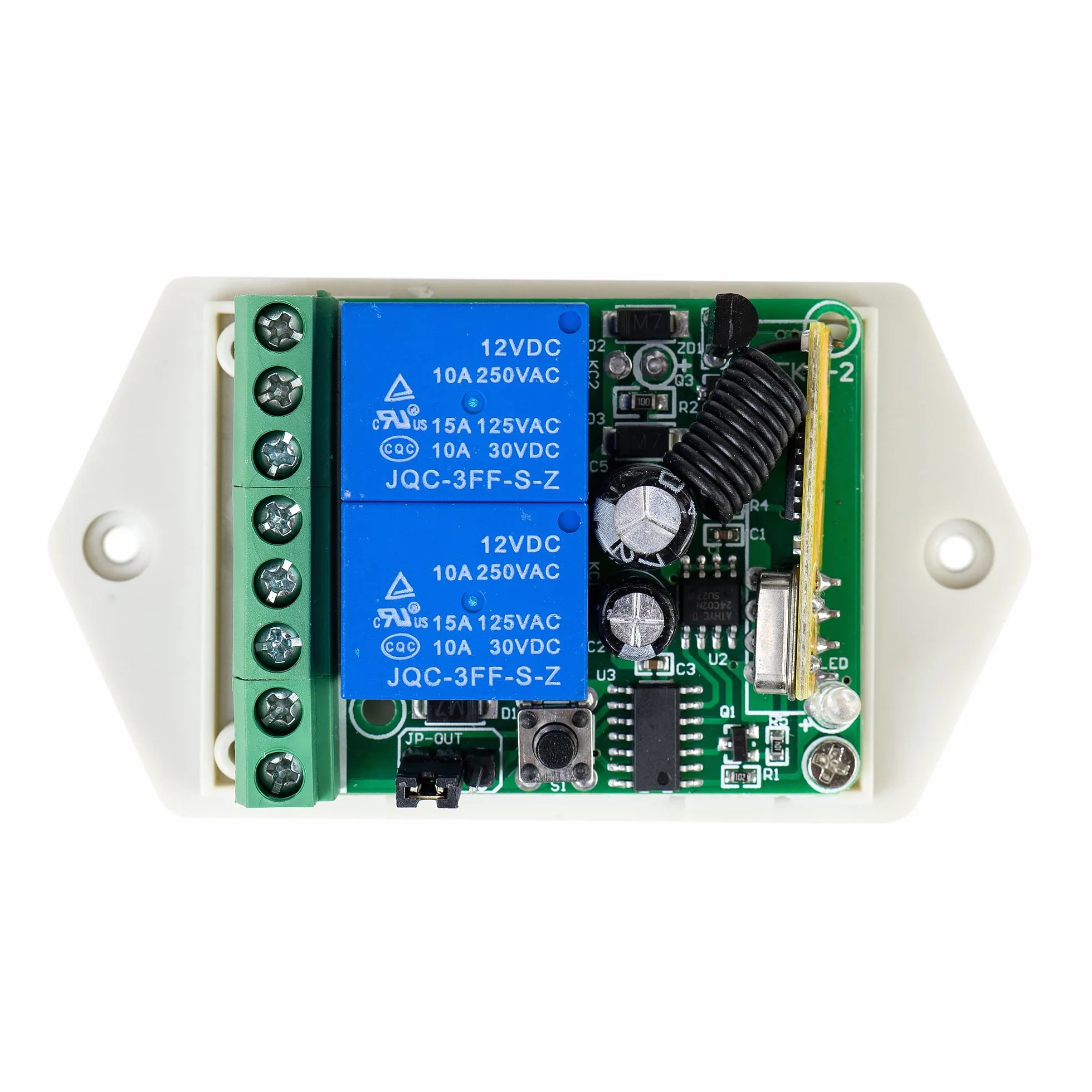 Relé con mando a distancia PNI CA500LR para controlar 1 o 2 puertas de garaje, cancelas, barreras, 2 relés, alimentación 12V