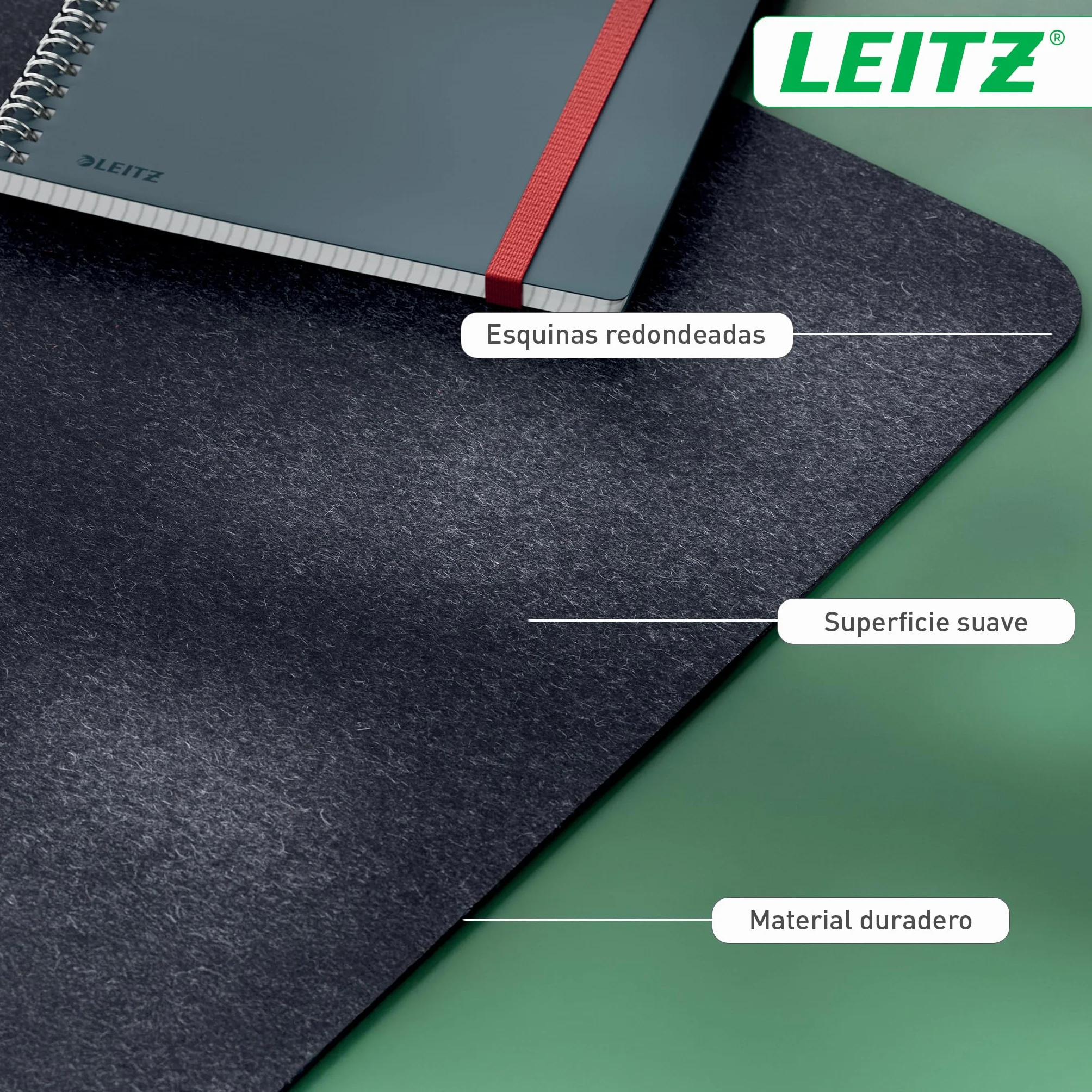 Leitz Alfombrilla de Fieltro Grande para Escritorio 70x36cm Gris Protector Antideslizante