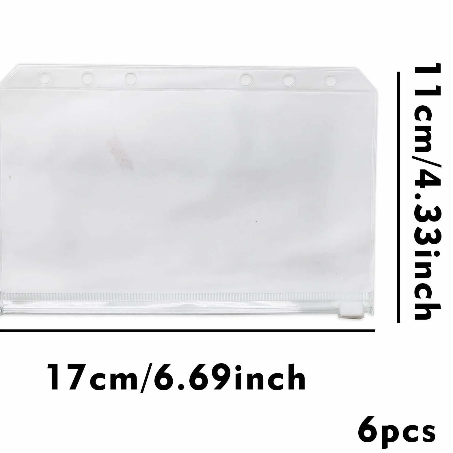 Carpeta de plástico A6 con cremallera impermeable 6 bolsas organizador documentos