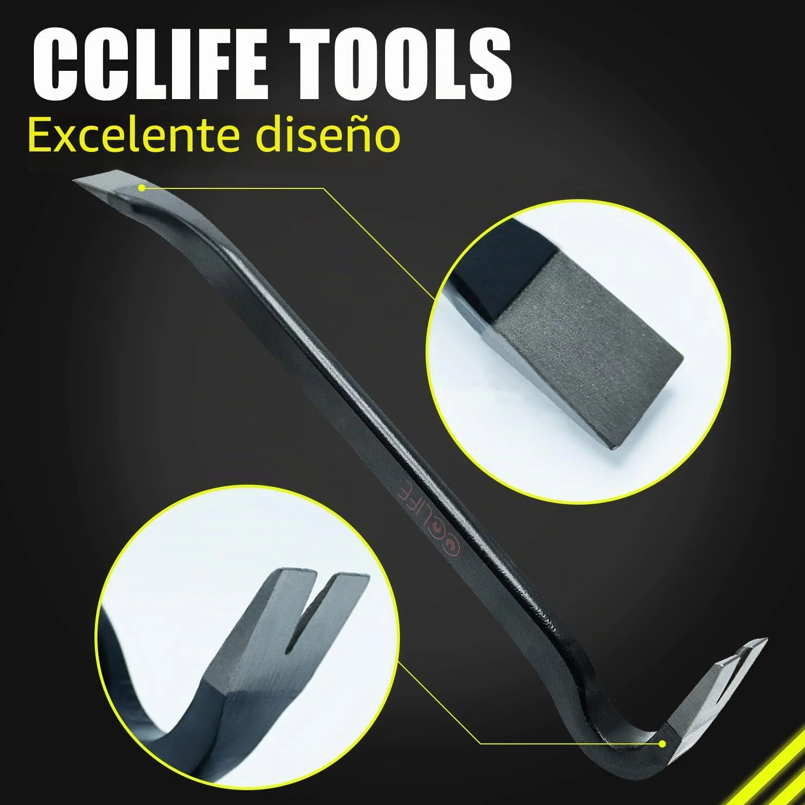 CCLIFE Palanca de pata de cabra 350mm, Especial para clavos rebeldes y restos de pegamento