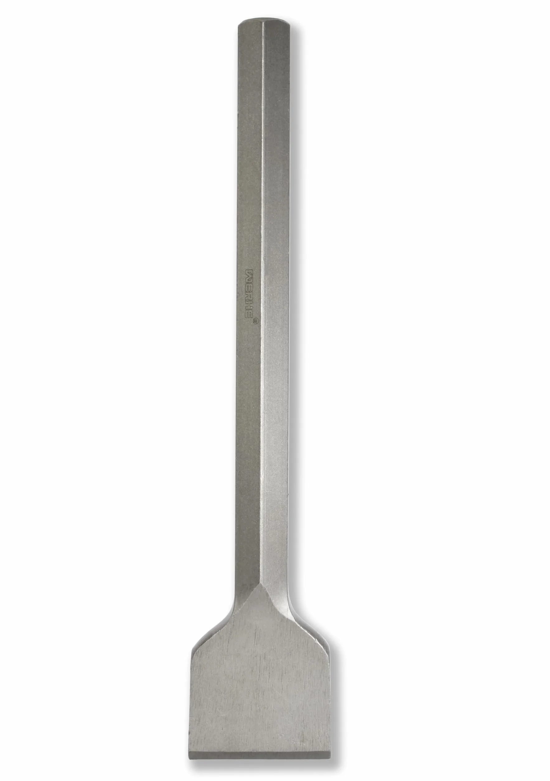 WERHE® Cincel de pala profesional HEX28 75 x 400 mm – Cincel plano para martillo de demolición – Acero para herramientas robusto