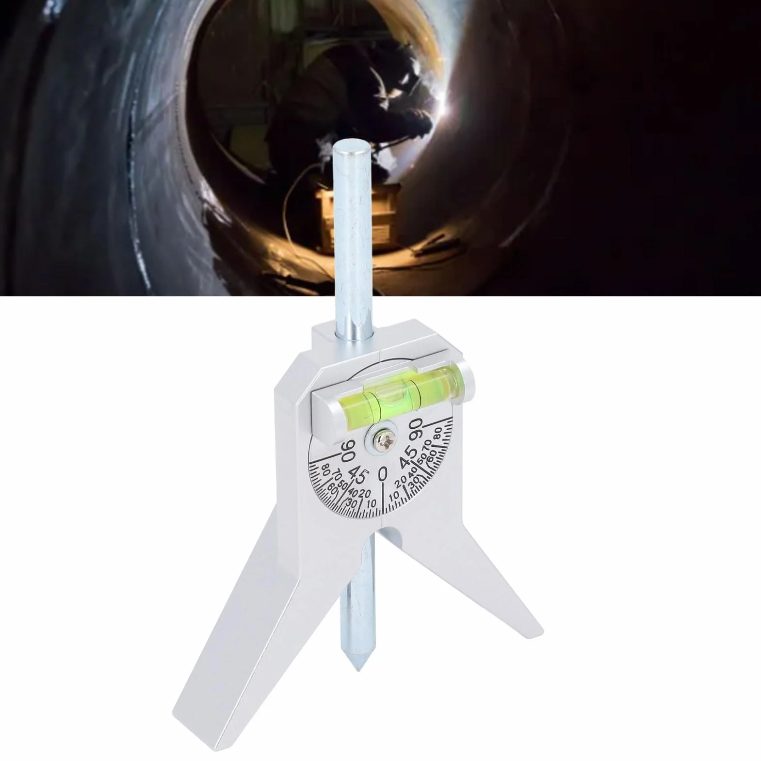 Wakects Herramienta de Centrado de Marcadores de Tuberías de Seguridad, Buscador de Tubos de Tubería de Seguridad de de Acero Inoxidable Ajustable Reutilizable para la Medición de la