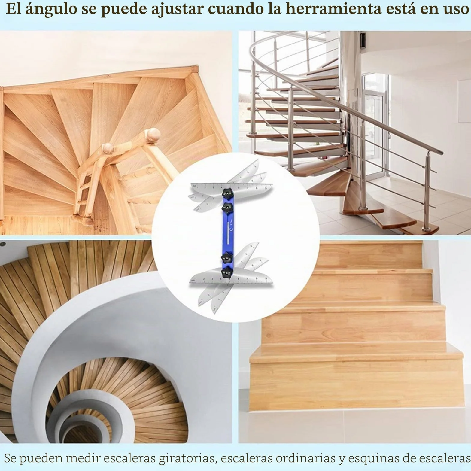 Herramienta De Plantilla De Calibre De Peldaños De Escalera Herramienta De Medición De Escaleras Ajustable Para Peldaños De Escaleras Y Corte De Paneles De Yeso 27,9cm A 152,4cm