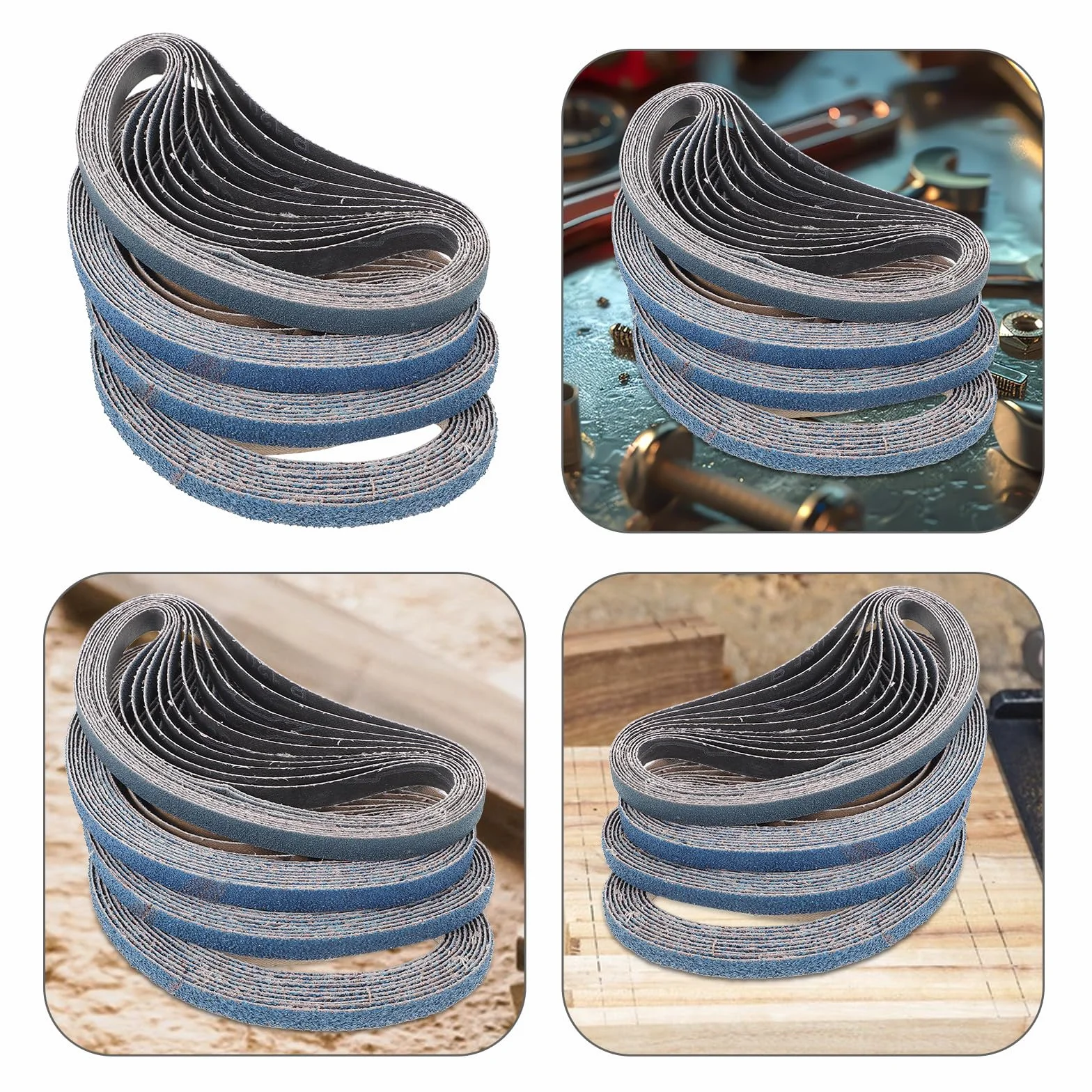 GALPADA 40 Piezas de Bandas Lijadoras de Papel de Lija para Lijadora de Madera y Metal, Material de Tela y Piedra Arenisca, Uso Versátil y Alta Eficiencia en Hogar E Industria