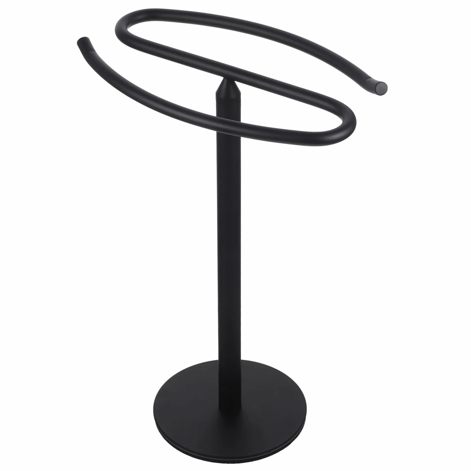 Cabilock Toallero de Baño Vertical de Acero Inoxidable Negro para Baño | Base Estable, sin Perforación, Admite Toallas de Varios Tamaños, Uso Diario en Hogar