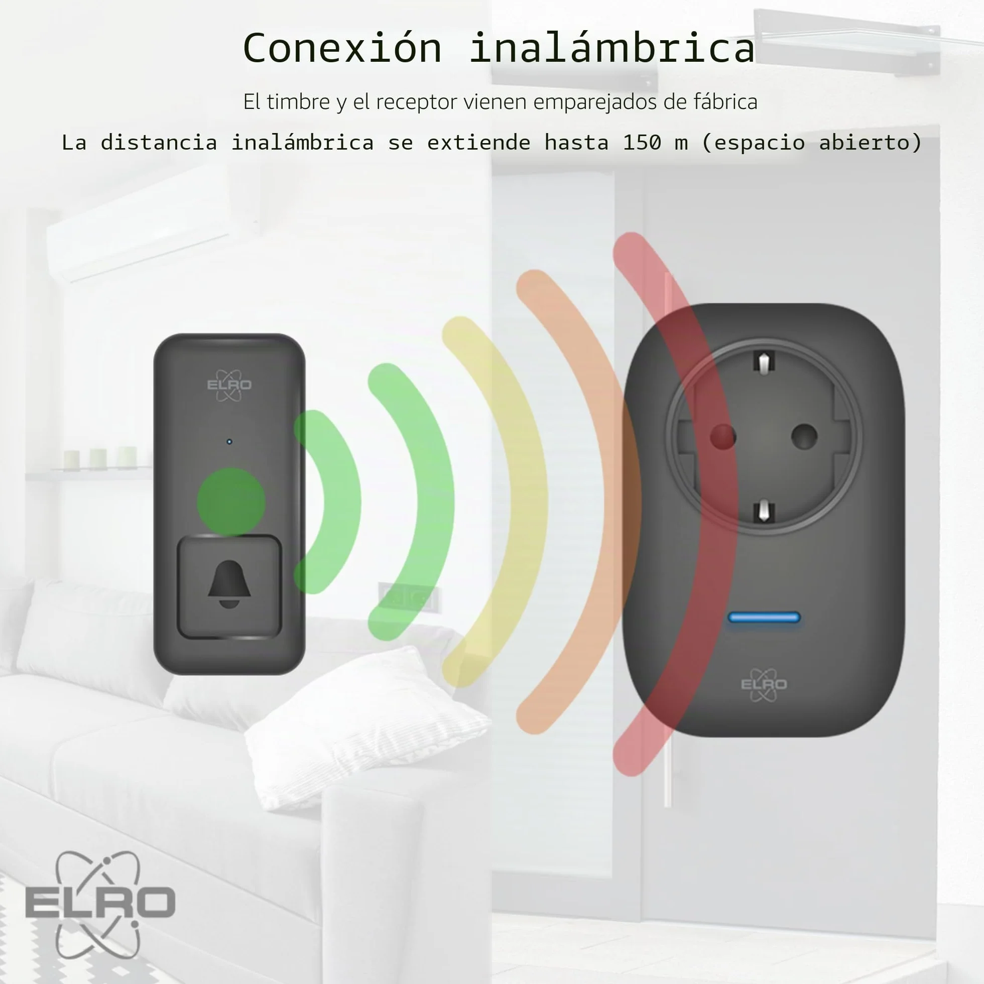 ELRO DB4000 Timbre cinético inalámbrico 2 receptores enchufables Países Bajos