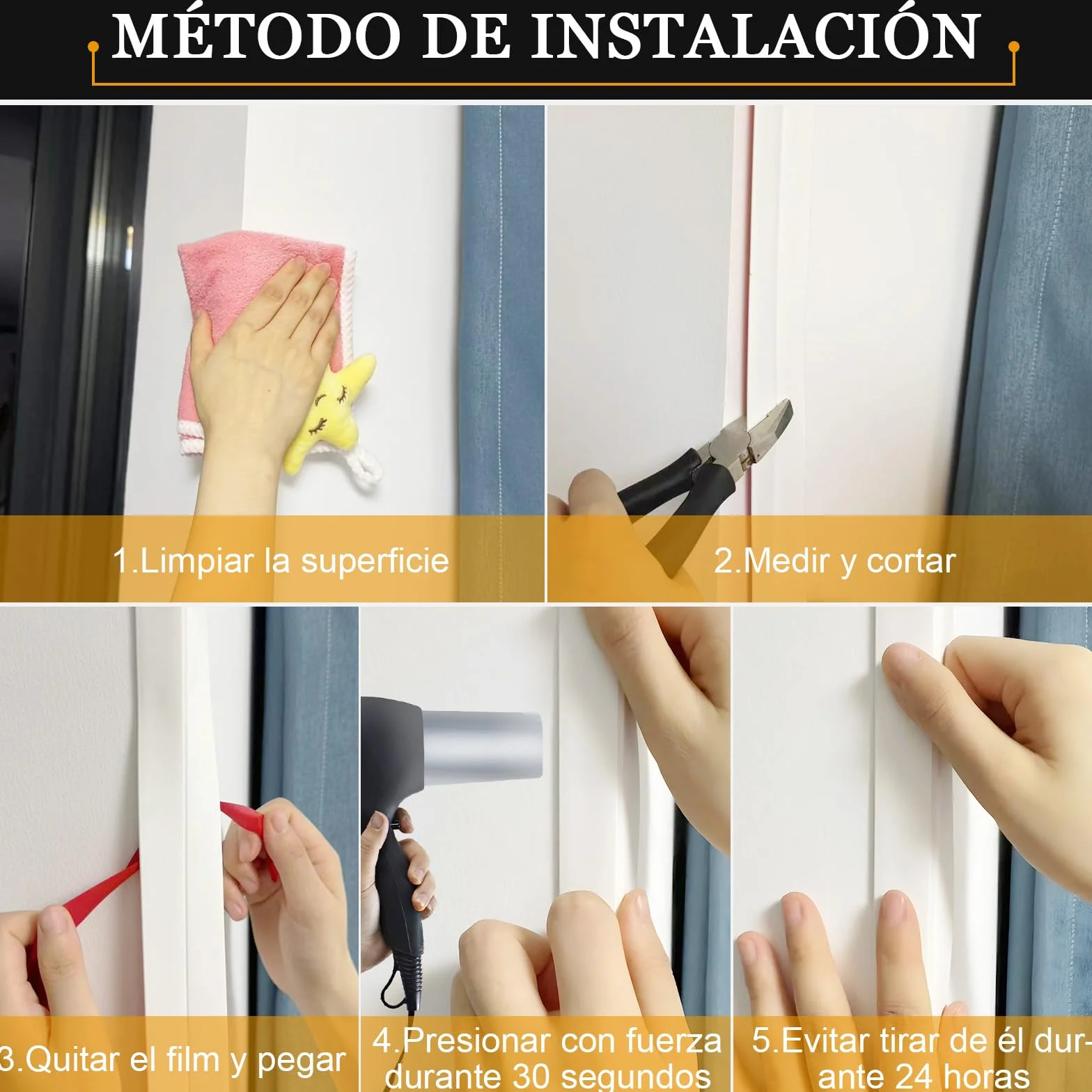 Tiras Auto Adhesivas Protectoras Para Esquinas – Tiras De Base Blandas Y Flexibles Para Puertas, Ventanas, Paredes, Cocina, Azulejos – Rollo Impermeable, Fácil De Cortar, Ideal Para Manualidades