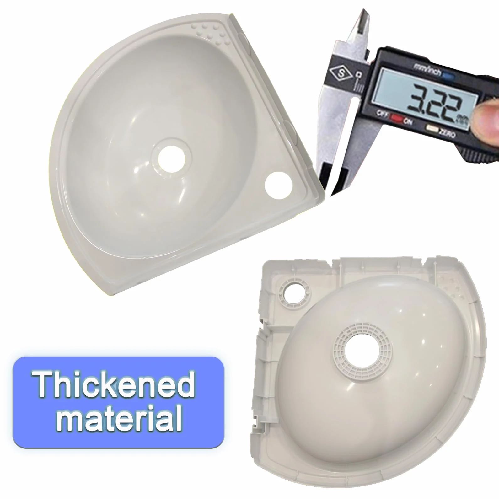 Lavabo de Esquina Pequeña de Plástico Para Baño, Fregadero de Montaje En Pared Suspendido Con Grifo y Juego de Desagüe - Mini Para RV Wc Sótano
