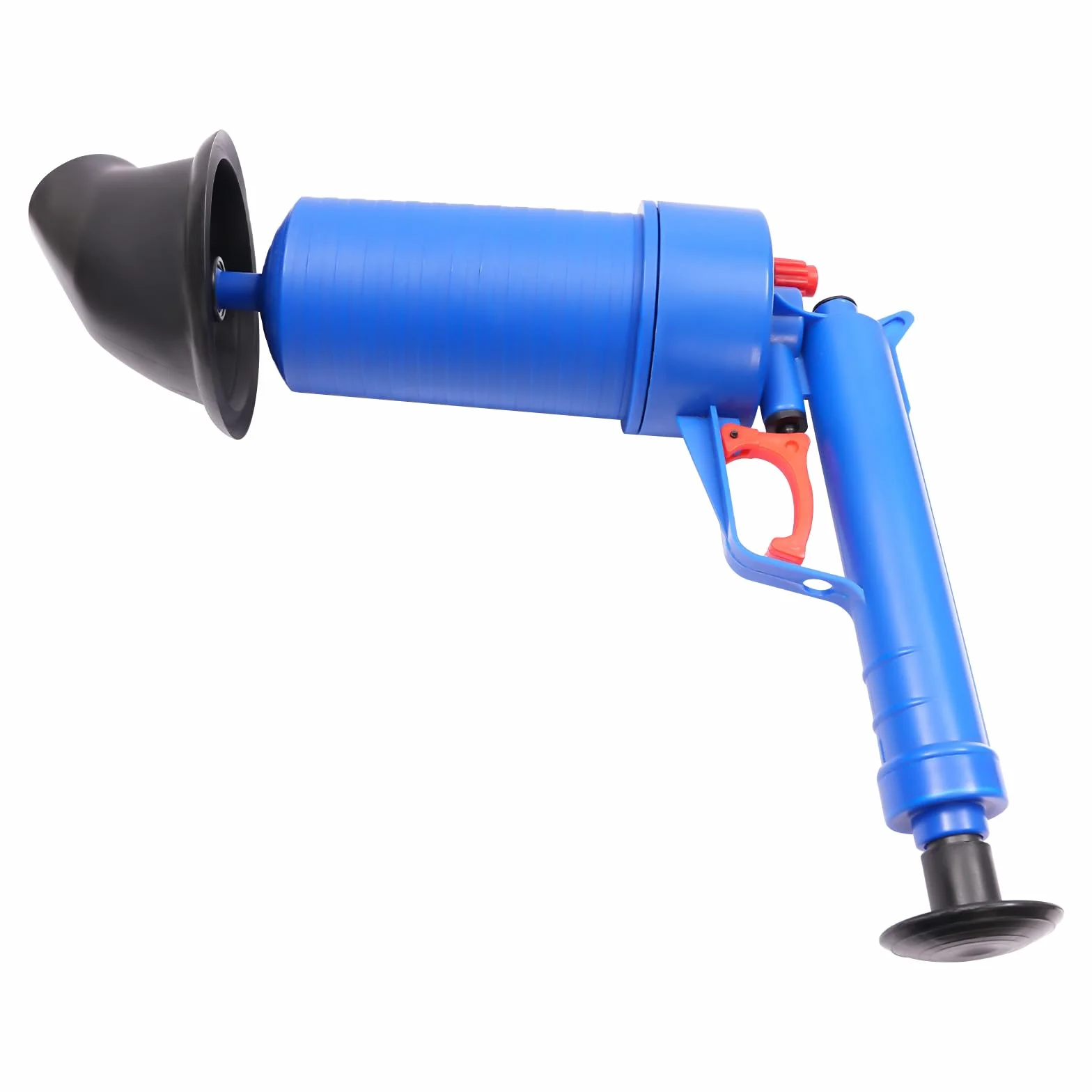Limpiador de tuberías de aire comprimido, 4 bares, bomba de desagüe, juego de limpieza de tuberías para desagüe de suelo, lavabo, aguas residuales, bañera, azul oscuro (azul)