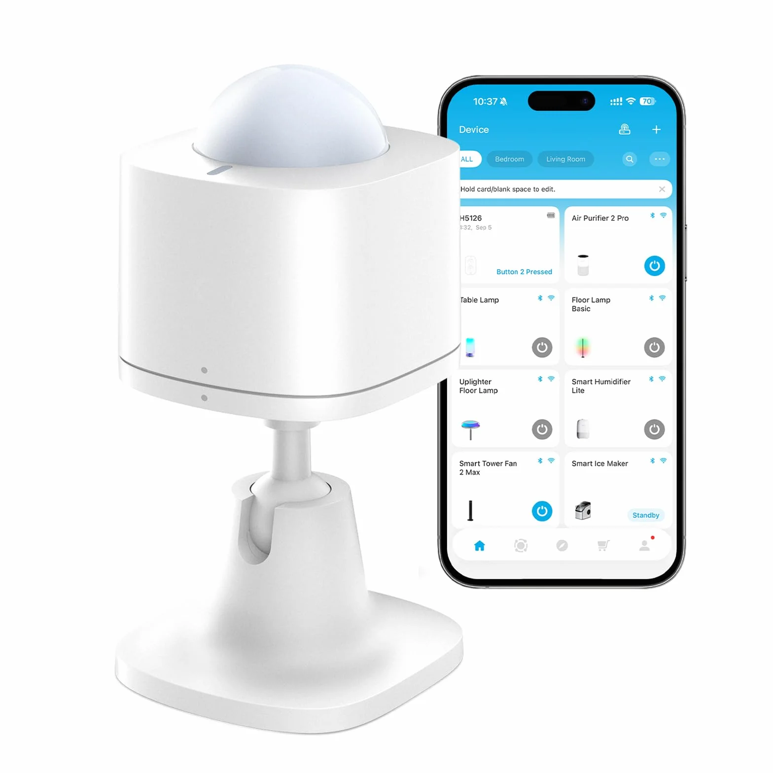 GoveeLife Sensor de Movimiento, Control de Grupo para Dispositivos Ilimitados, Sensor de Contacto Mini Inalámbrico para Automatización de Hogar Inteligente, Alimentado por Batería, Compatible con la