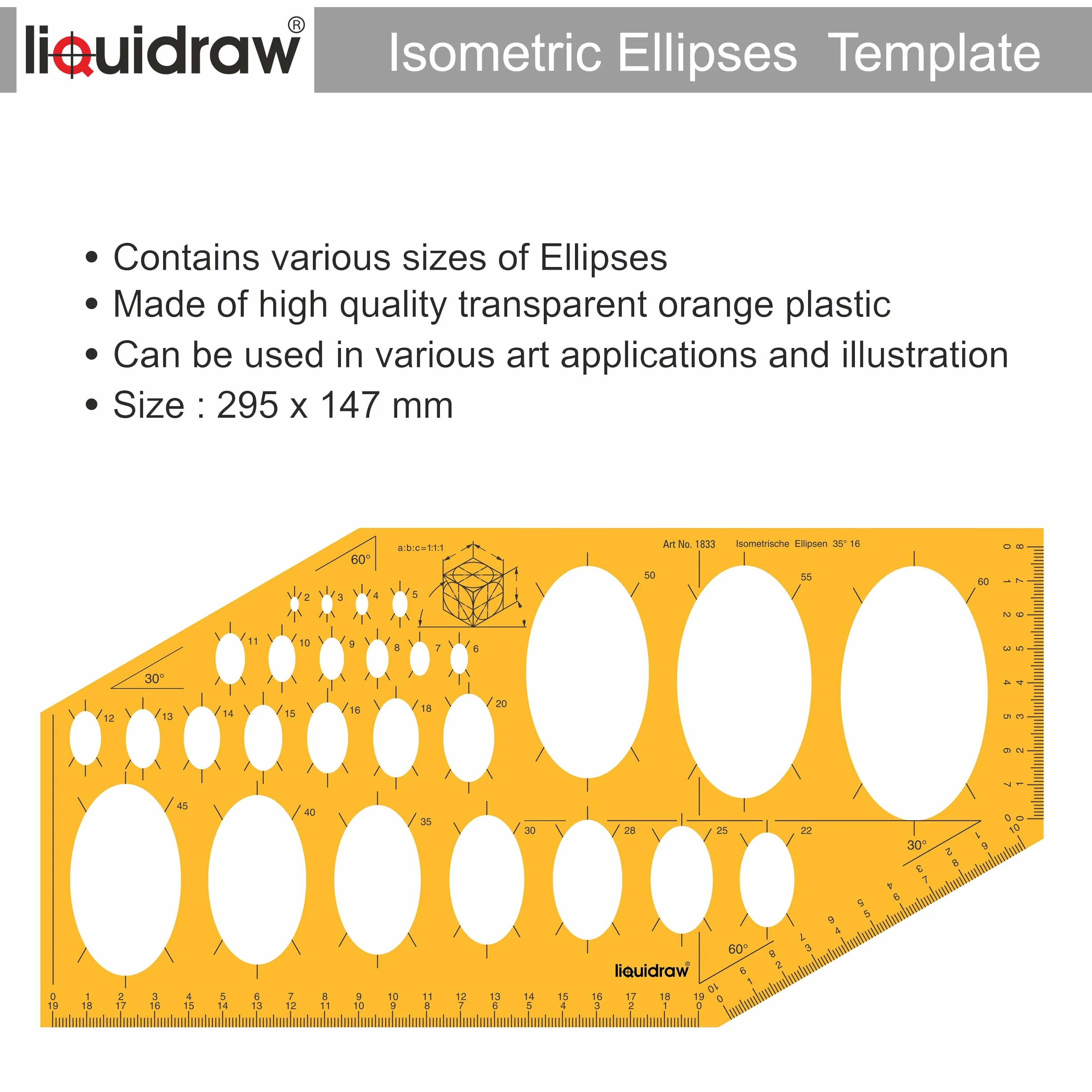 Liquidraw Plantilla de Geometría Círculo Elipse Triángulo Hexágono Cuadrado Reglas Dibujo Técnico Arquitectura Ingeniería 27 Formas