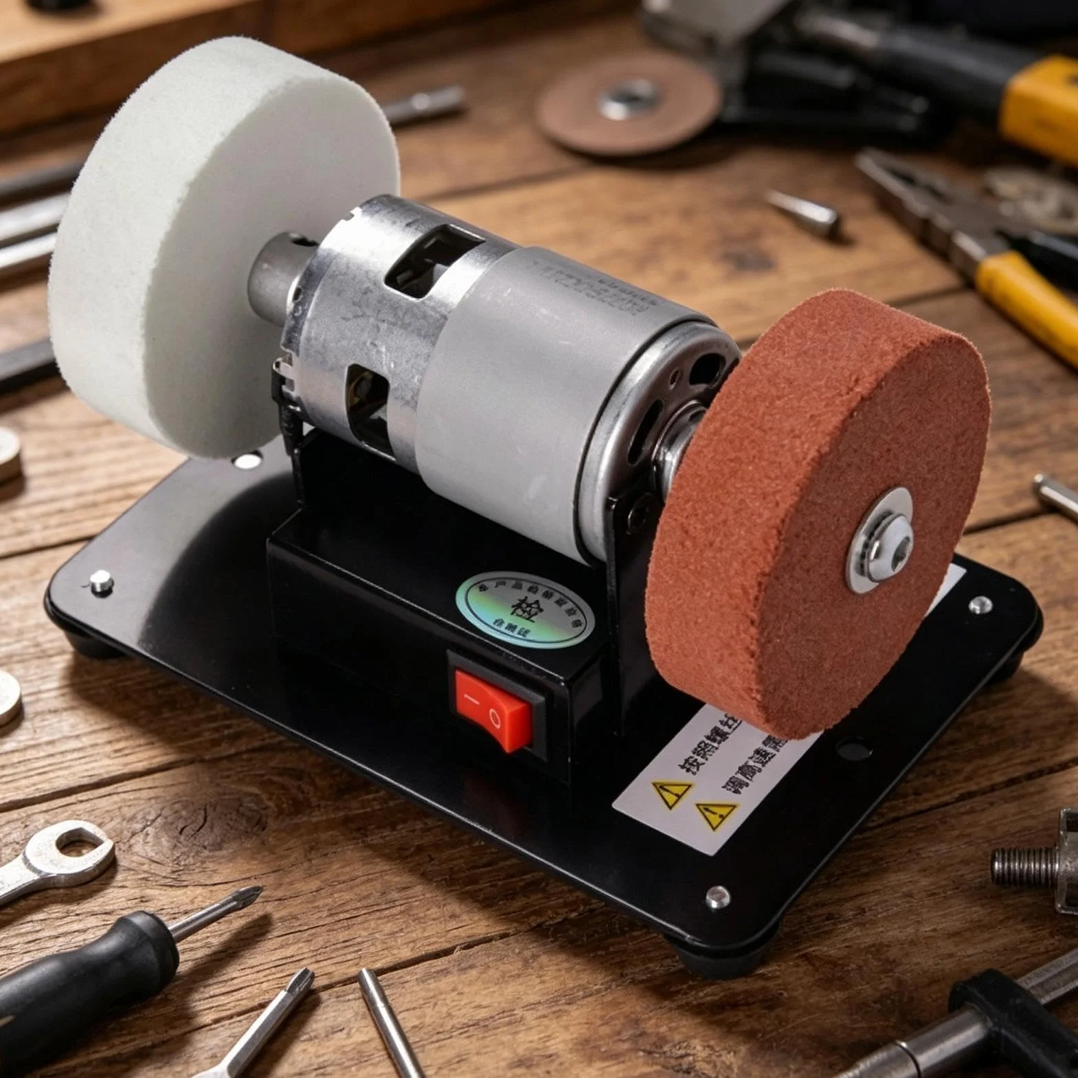 Amoladora de mesa - Mini 100W silenciosa disco 7 cm,Pequeña herramienta afiladora y amoladora - Para Metal Madera DIY Artesanía y Joyería Pulido y Esmerilado Taller Doméstico