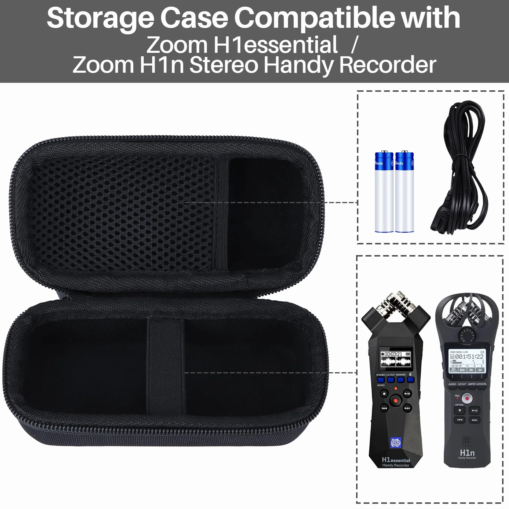 Lebakort Duro Caja Estuche Funda para Zoom H1n / Zoom H1essential Grabadora Portátil Estéreo