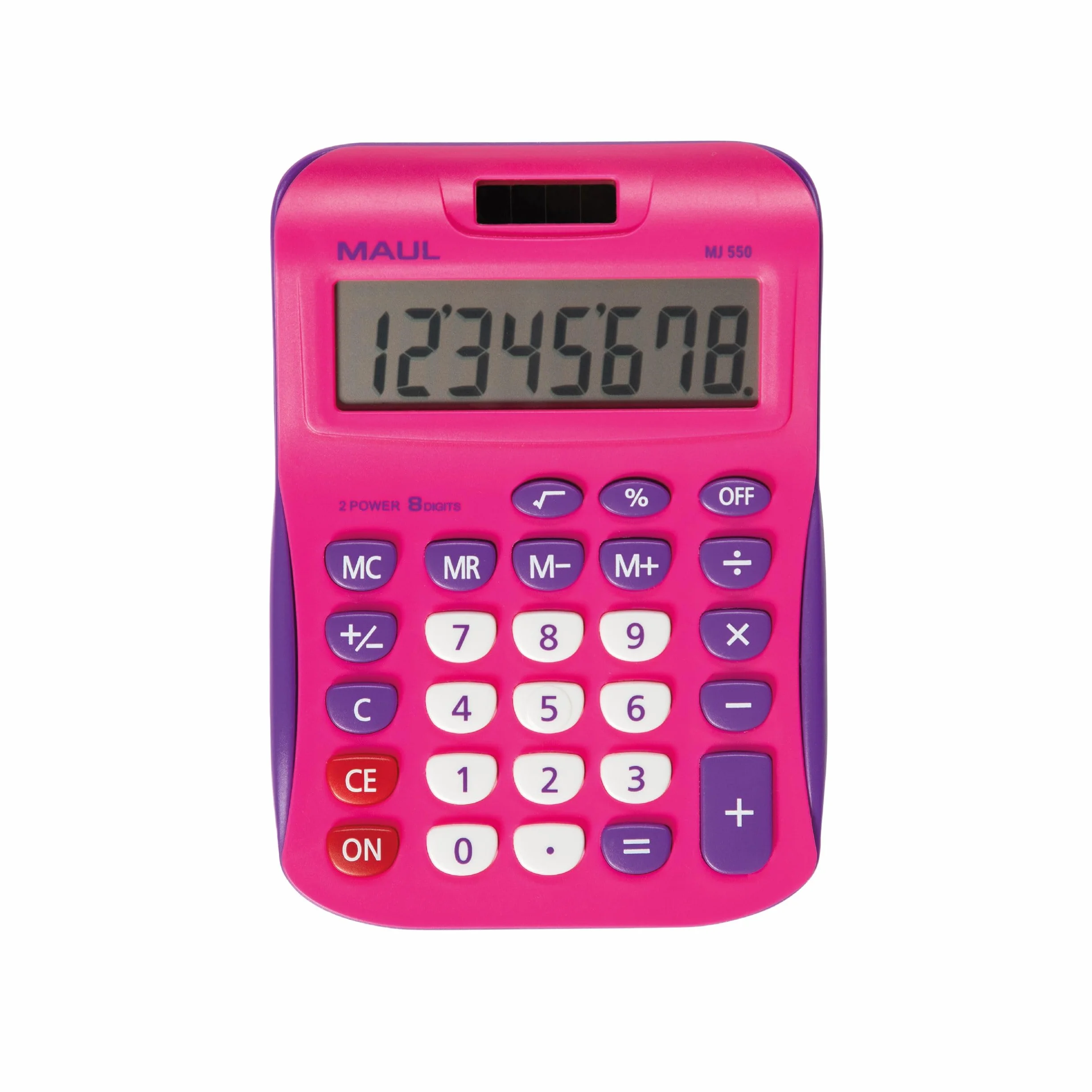 Calculadora Rosa MJ 450 Solar 8 dígitos 15,5x11x2,5 cm