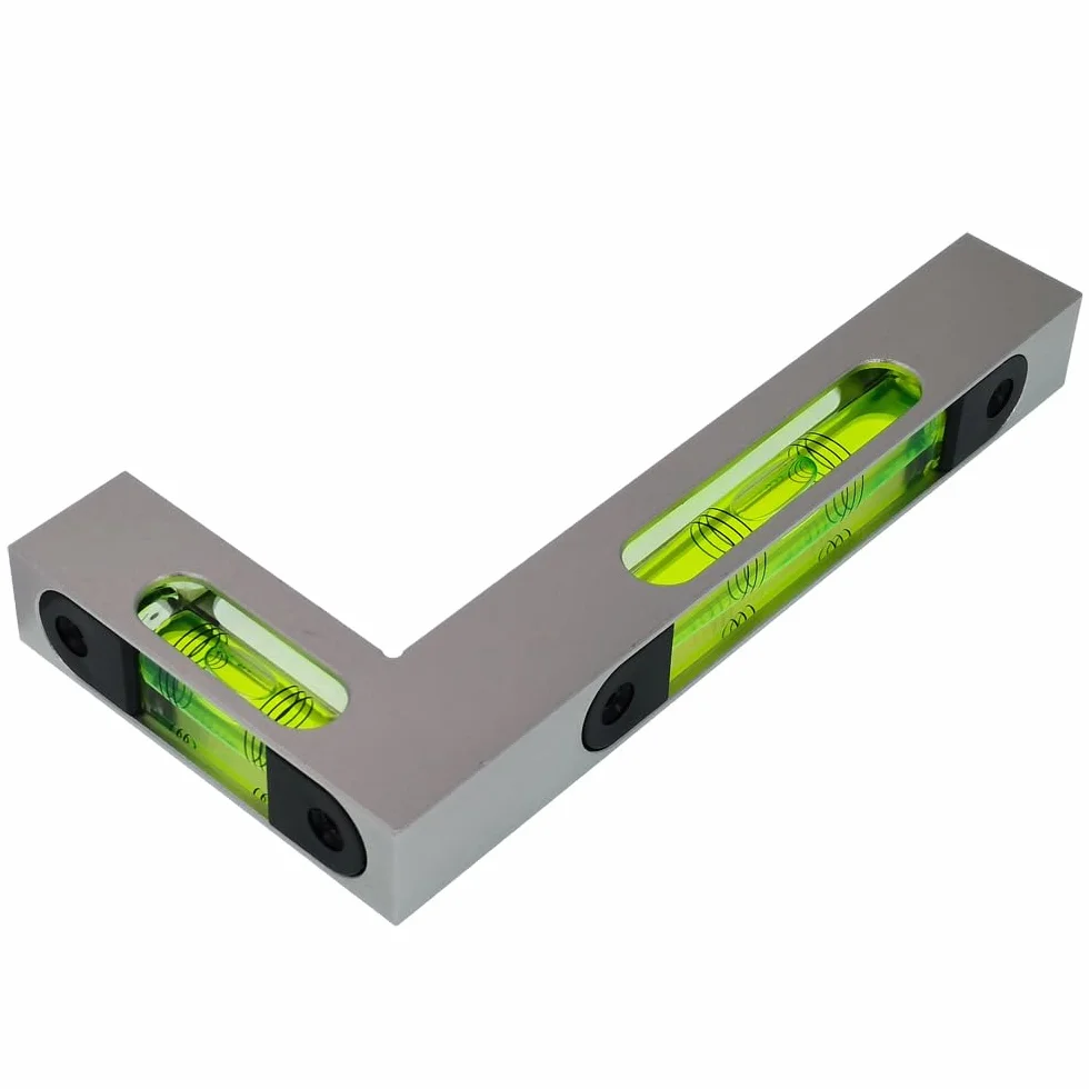 Rectangular de alta precisión de nivel en forma de L, 7 caracteres, fuerte burbuja magnética, hay 2 especificaciones a elegir (160 mm)