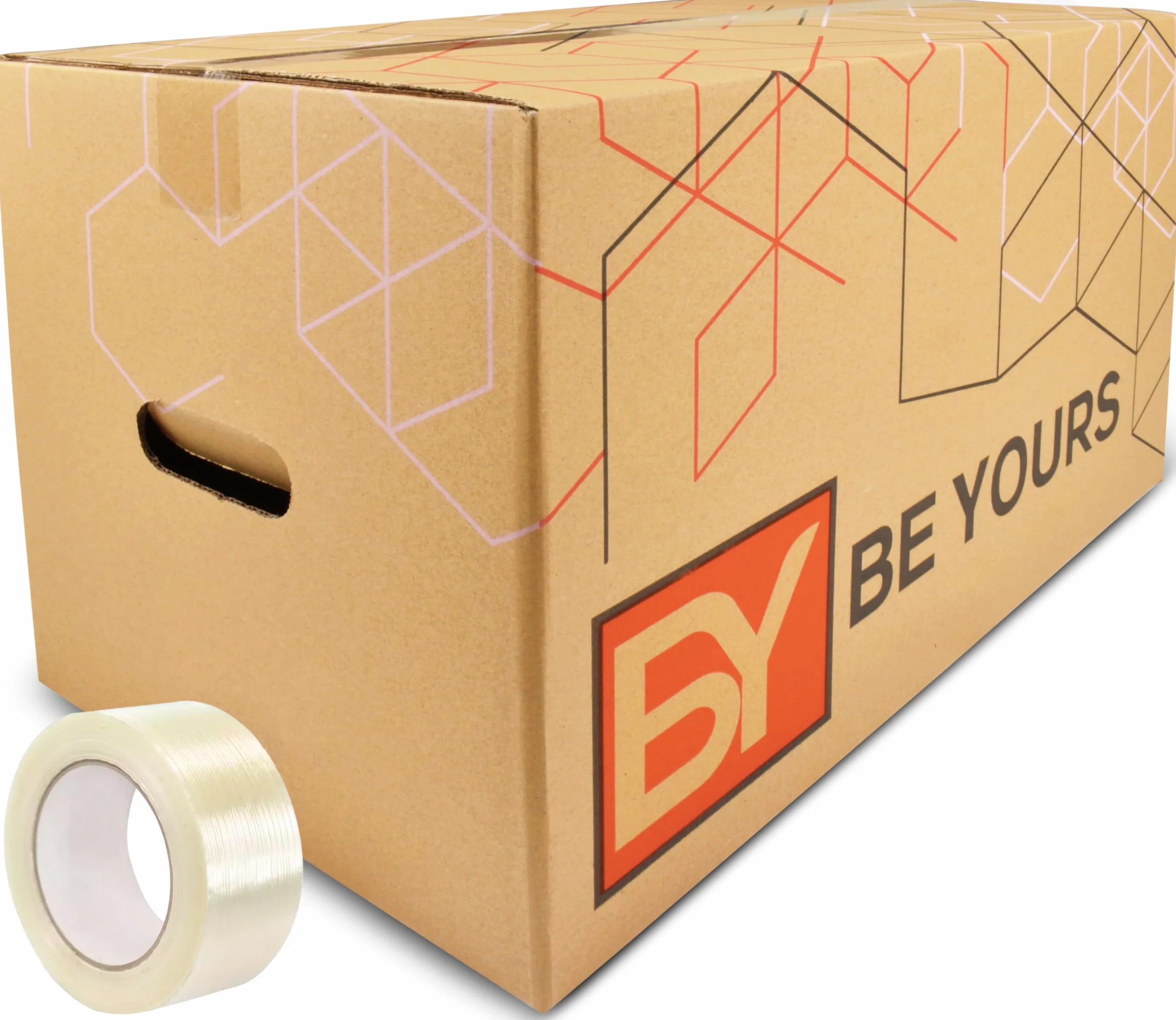 Cajas de Cartón para Mudanza 60x40x40 cm Canal Doble Reforzado Cinta Adhesiva Incluida 100% Reciclado Fabricado en España