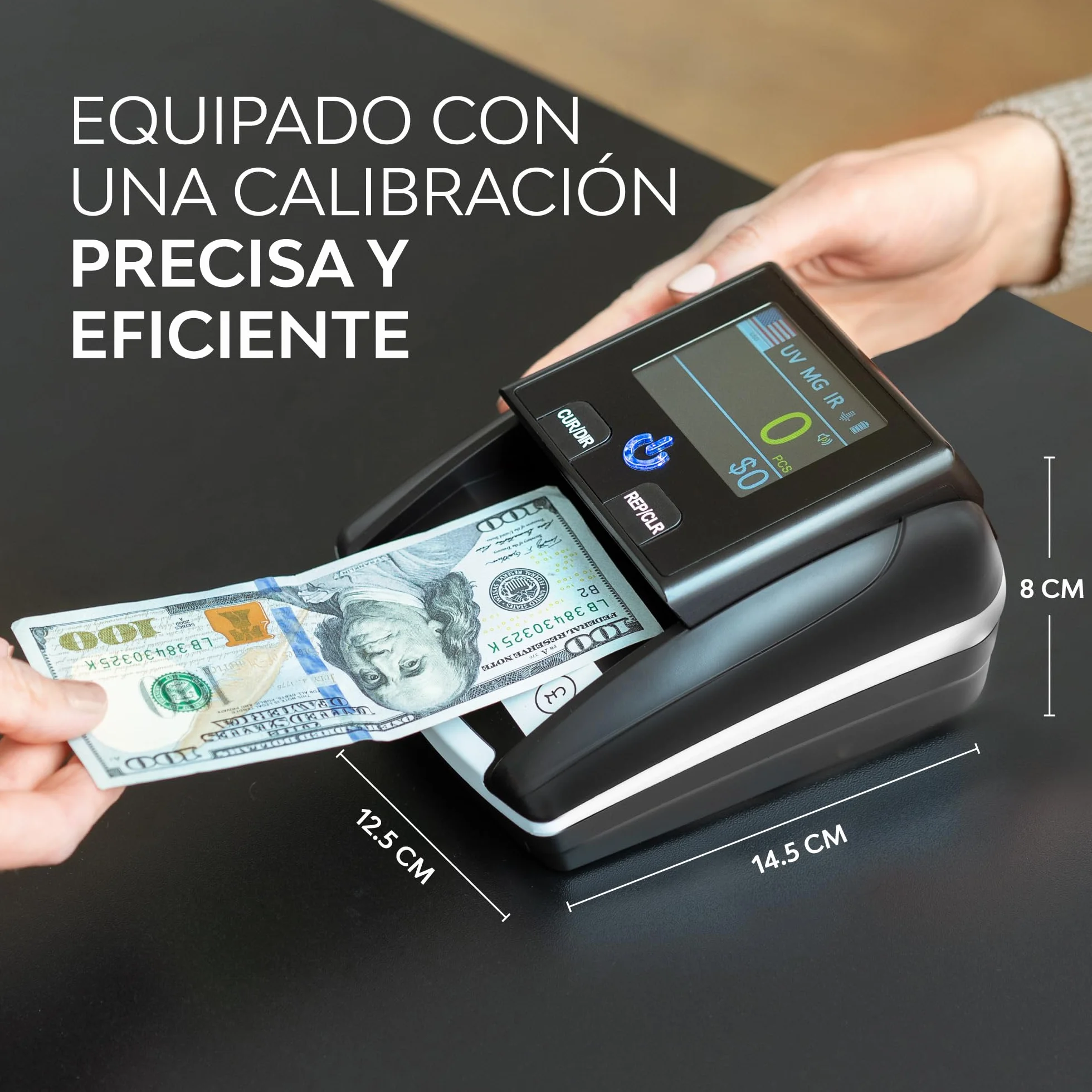 Detector Billetes Falsos UV MG IR Euros Dólares Libras