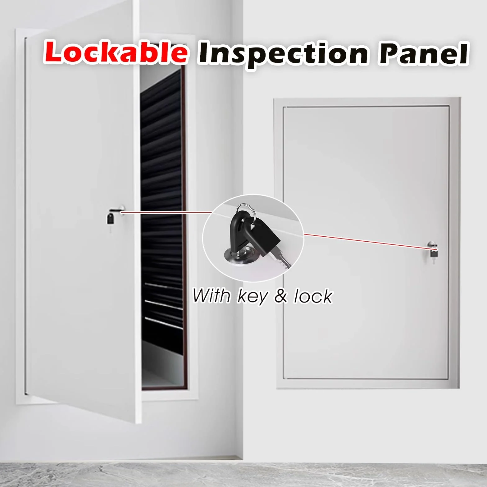 Trampilla Pladur Puertas De Acceso para Plomería Blancas con Cerradura Y Llave, 1500, 1400, 1000, 600, 500, 900 Y 800 Mm, Puertas De Inspección Y Trampilla De Servicio.(400x600mm)