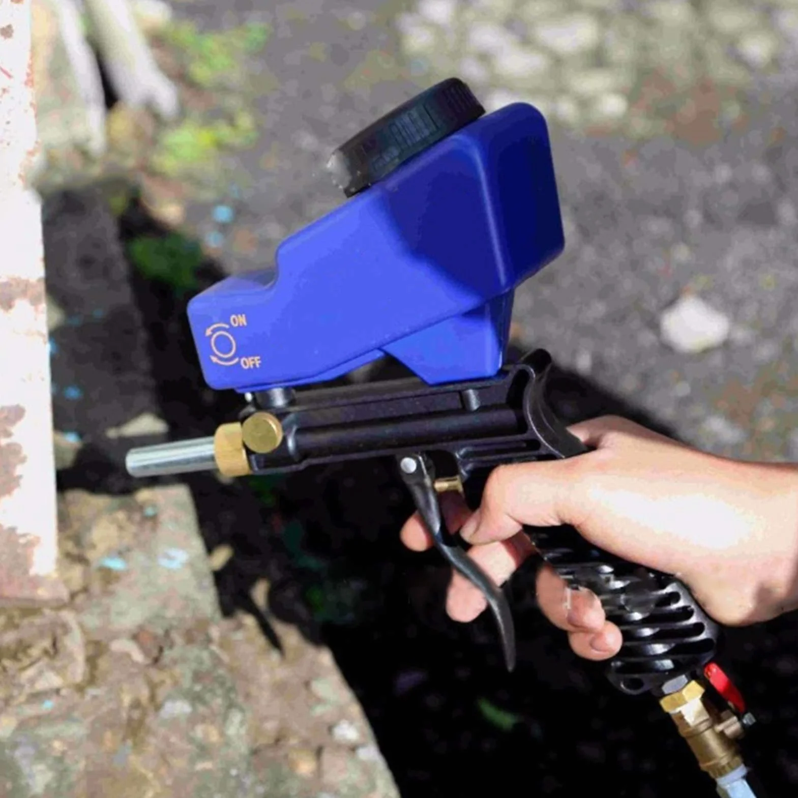 Fockety Pistola de Chorro de Arena, 150 PSI Multi Media Blaster para Compresor de Aire Herramienta Neumática Removedor de óxido de Pintura, Pistola de Chorro de Arena para Metal, Madera,