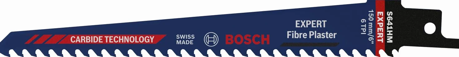 Bosch Professional 1x Hoja de sierra sable Expert ‘Fiber Plaster’ S 641 HM (para Tableros de fibrocemento, Longitud 150 mm, accesorios Sierra sable)