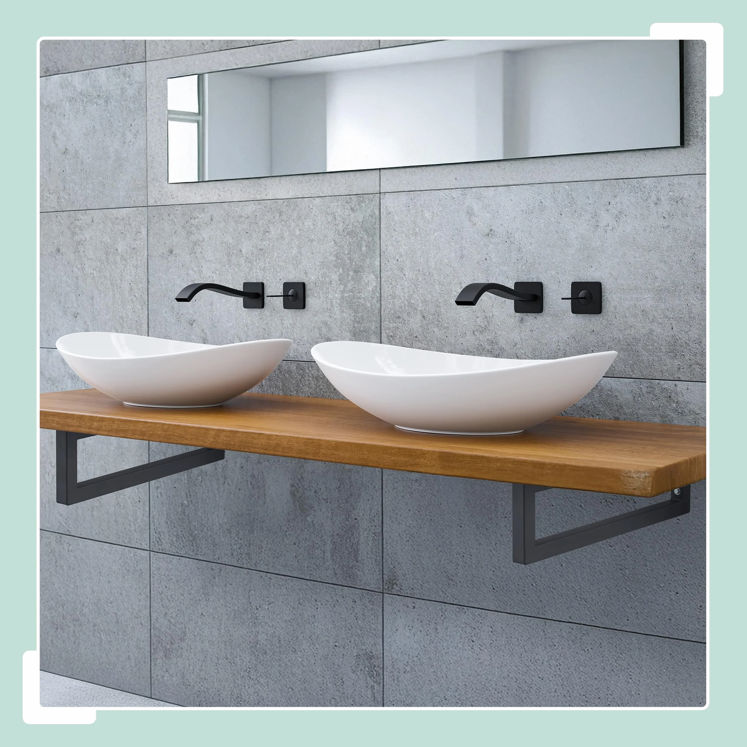 Relaxdays Escuadras Repisa, Set de 2, 35 cm, Soportes Estante, Lavabo Pared, Acero, Sujeta Baldas Rectangulares, Blanco