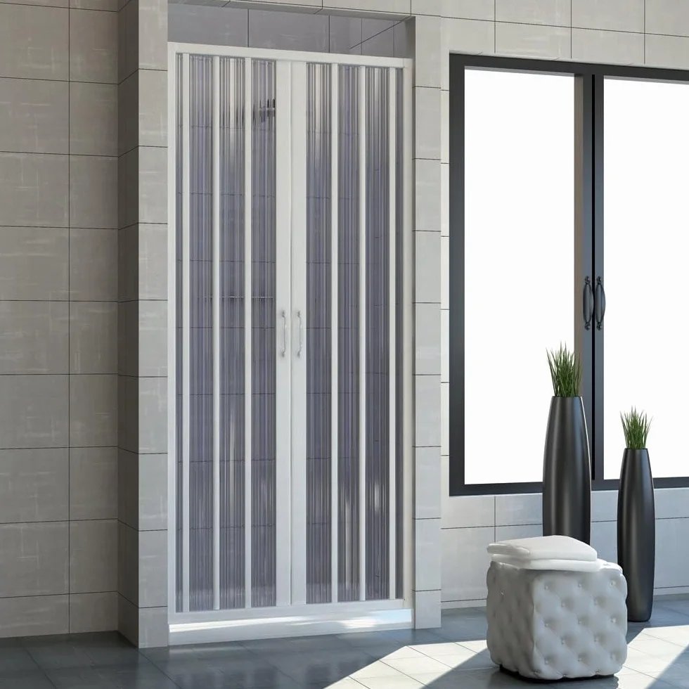 ROLLPLAST PINTO Puerta de Ducha 140 CM de PVC Mod. Vergine con Apertura Central