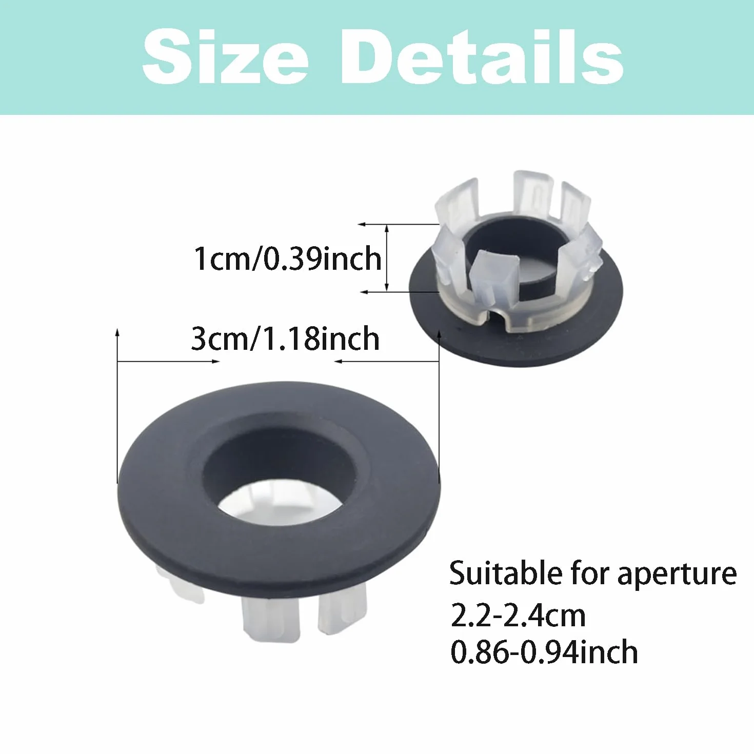 Cubierta de Anillo de Rebosadero para Fregadero, Apertura 22-24 mm, Lavabo de Cocina