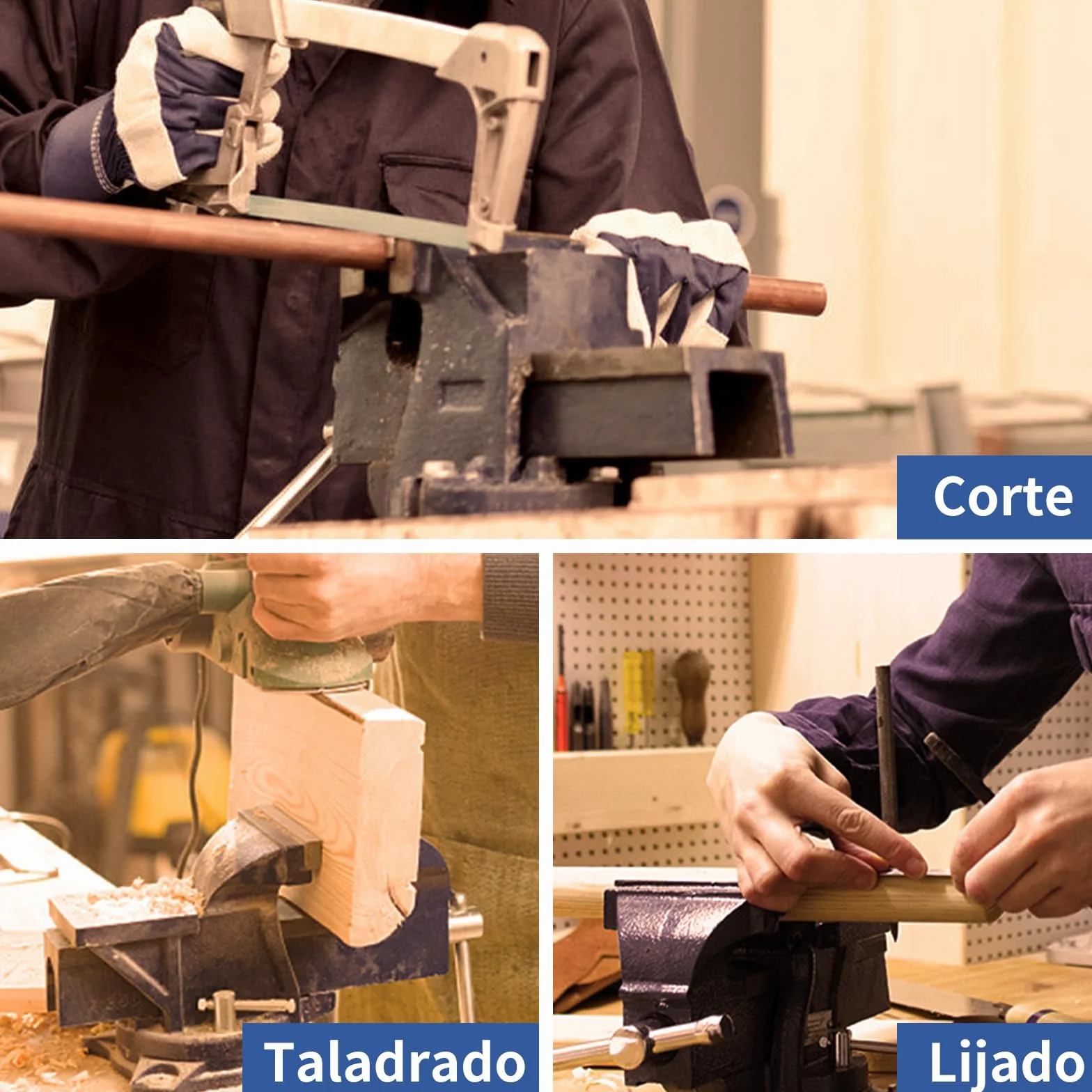 HYCHIKA Tornillo de Banco 125mm(5 pulgadas), 360 ° Se Puede Girar, Tornillo de Banco de Trabajo de Hierro Fundido, para Madera Metalurgia Perforación