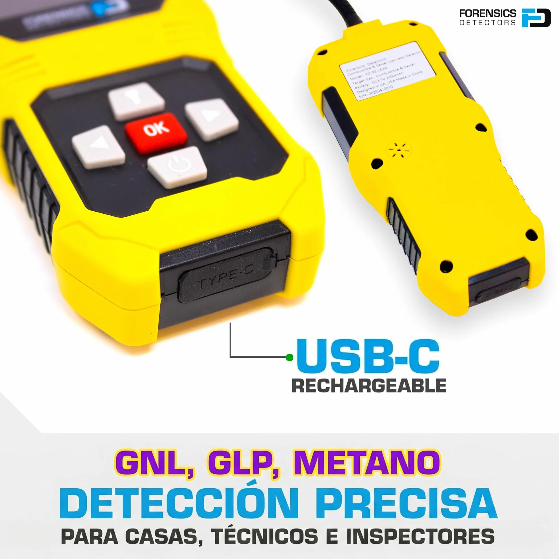 Detector de Fugas de Gas Natural | Gas Natural, Propano, GLP y GNL | Prueba de Caída Superada Desde 10 pies