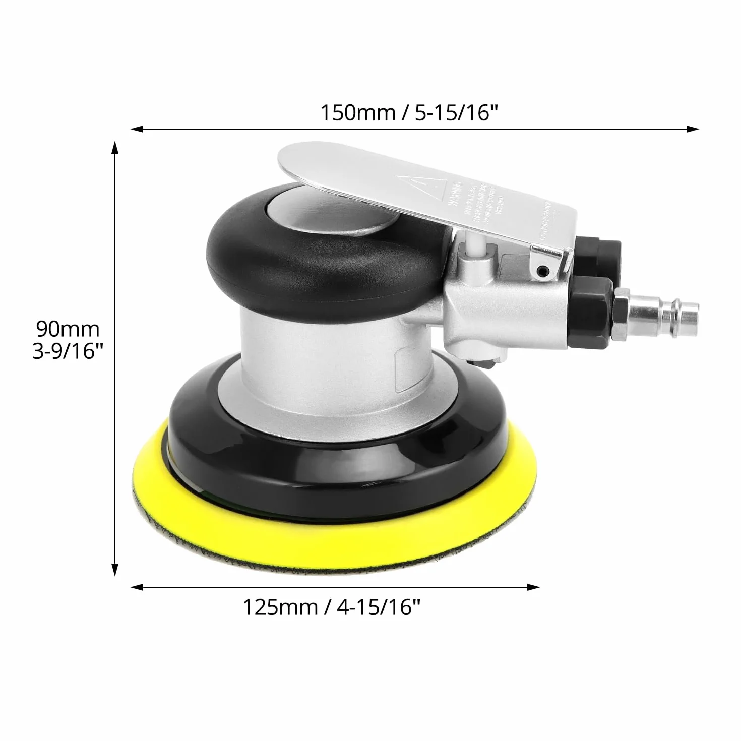 QWORK® Lijadora excéntrica de aire comprimido 125 mm - 12000 rpm - pulidora neumática de alto rendimiento para pulir, esmerilar y lijar coches