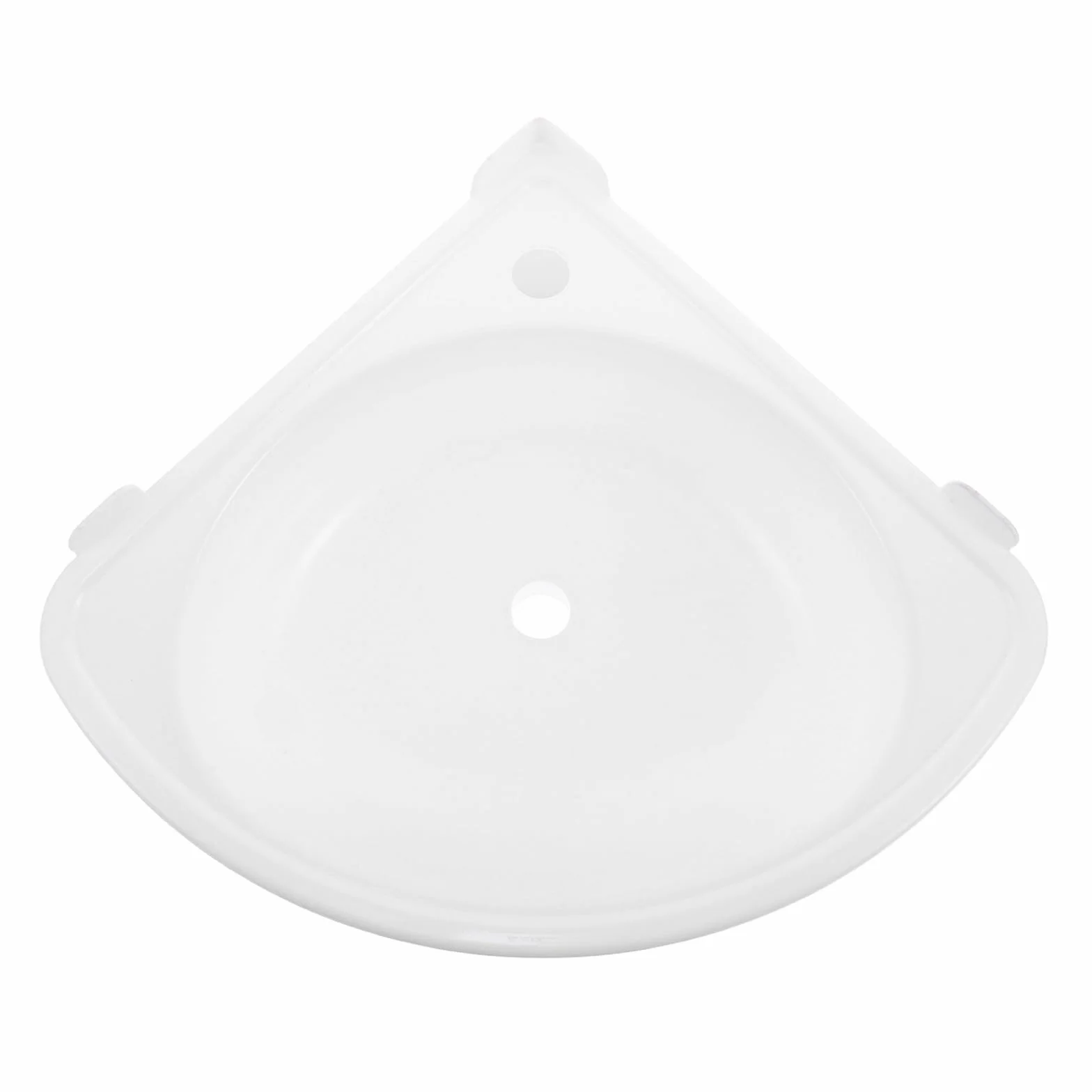 Lavabo triangular de pared de plástico 15,33 x 12,97 pulgadas con orificio para grifo.