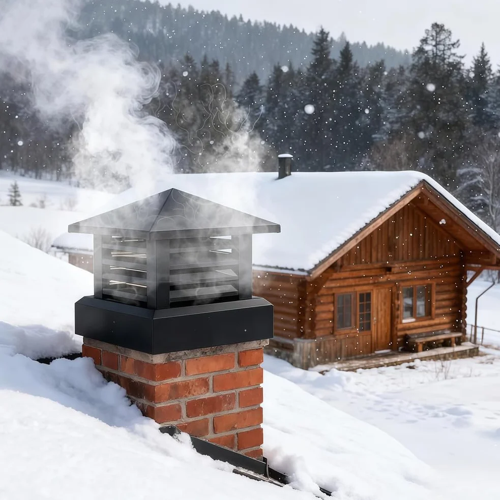 Tapa De Chimenea para Villa, Cubierta De Chimenea Cuadrada De AleacióN De Aluminio, Tapas De Chimenea para Chimeneas A Prueba De Lluvia con Parte Superior CóNica Y Rejilla
