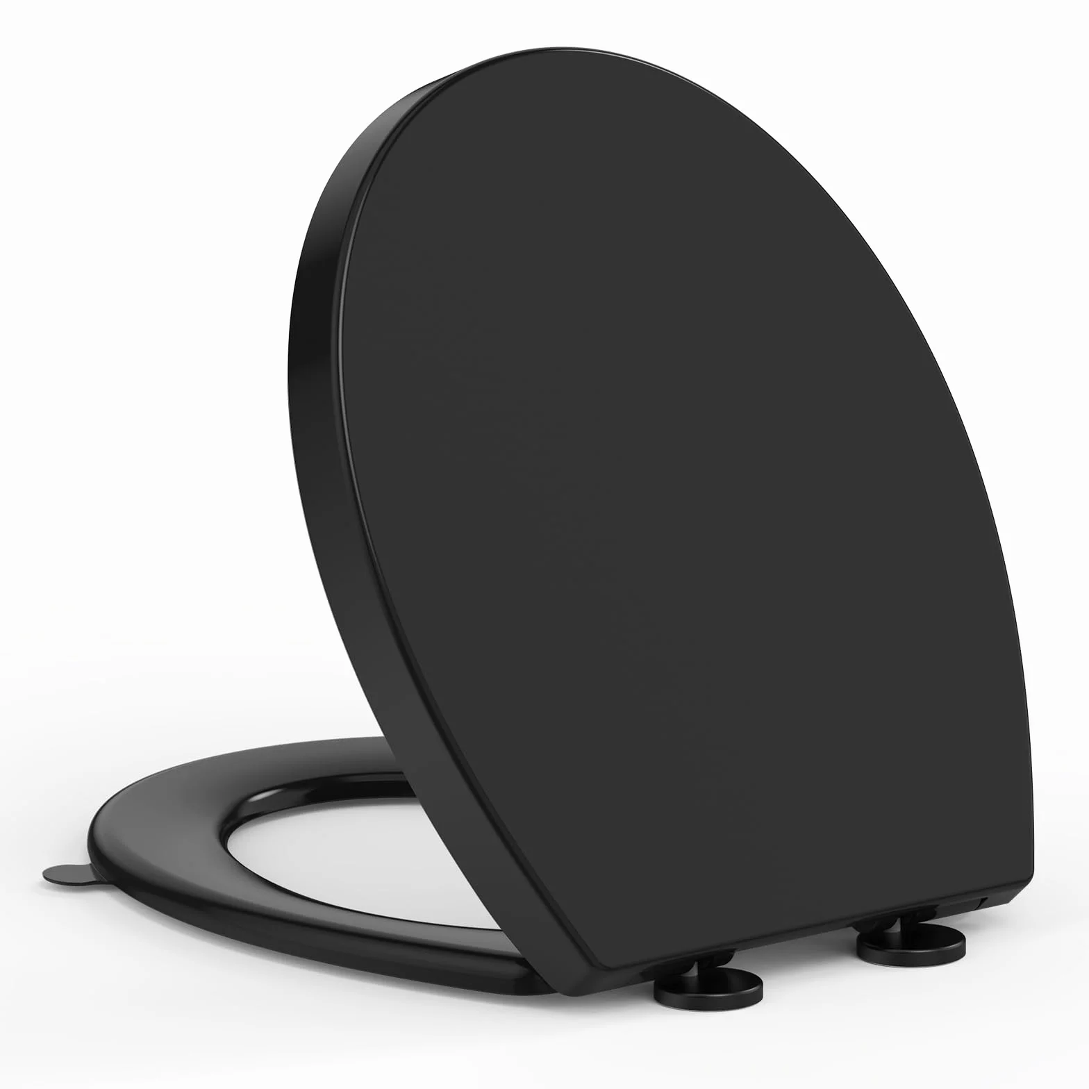 YEAUPE PRO Asiento de Inodoro Universal Forma O Cierre Suave Liberación Rápida Negro 44,6x37,2x4,3cm