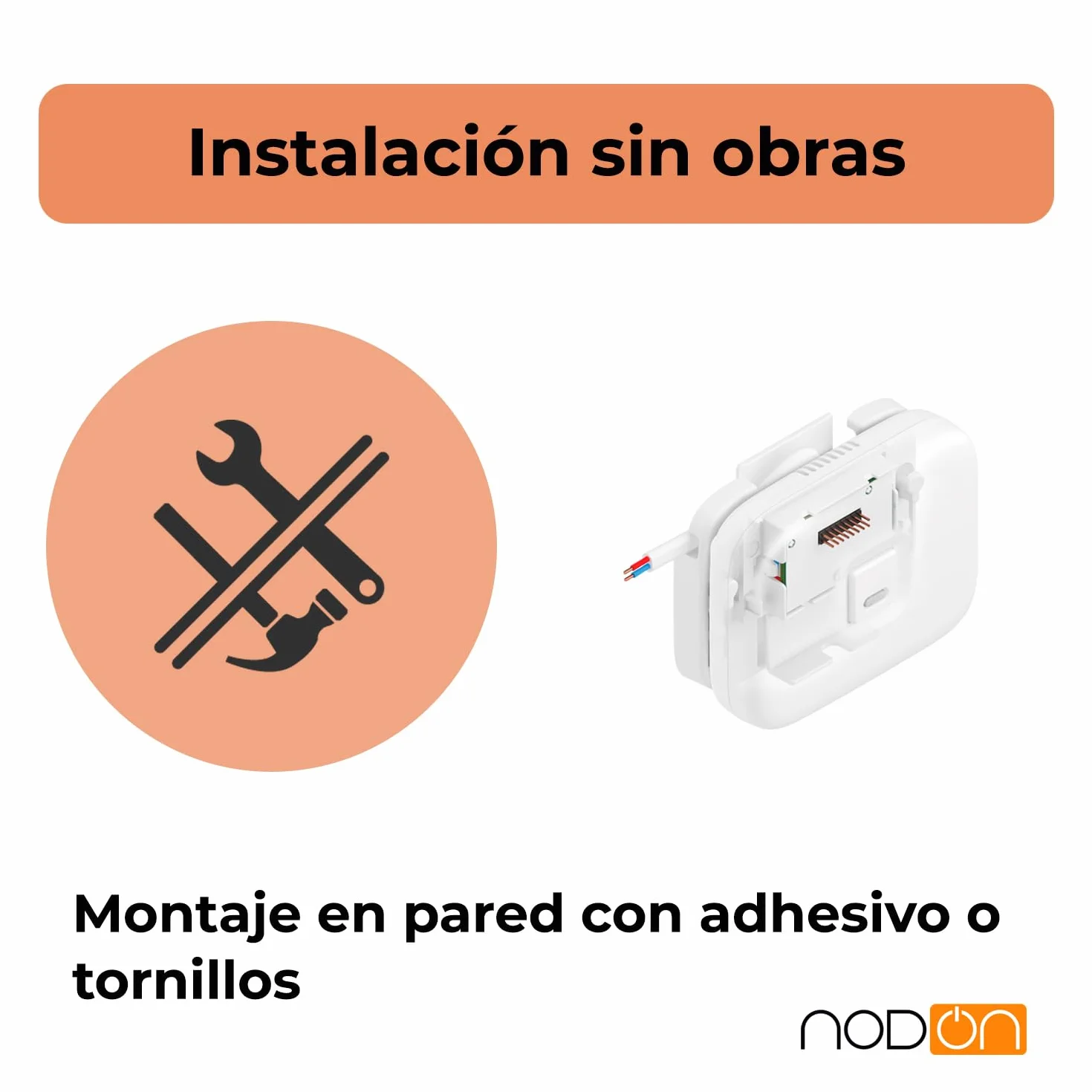 NodOn - Soporte de pared para controlador A/A por infrarrojos para conectar directamente el controlador a la alimentación del split, sistemas de fijación simple, rápido, seguro, fiable y compacto.