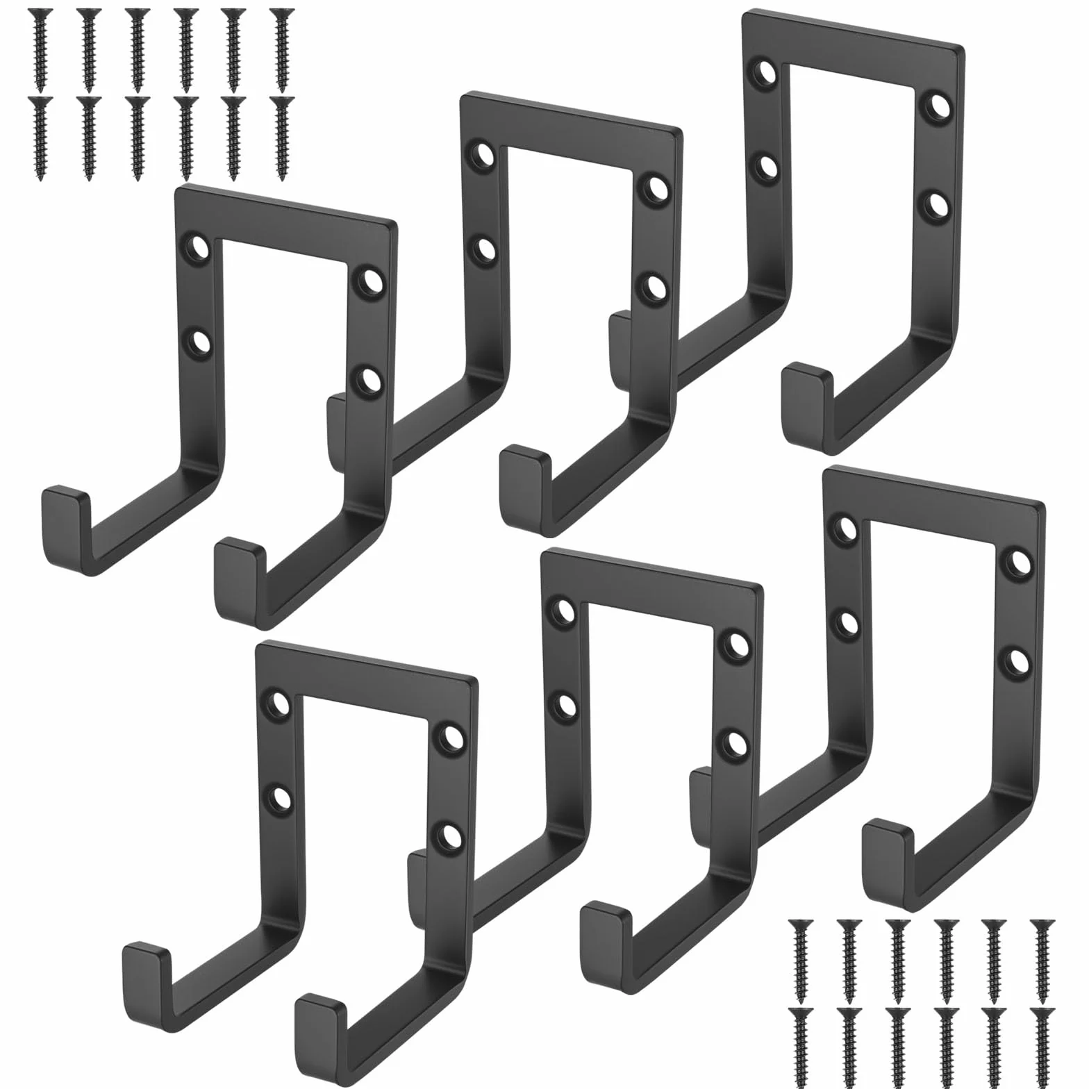 McBlast 6 PzsGanchos de Pared Pesados para Garaje, Ganchos Pared Garaje Doble, Colgador Bicicleta Pareds, Soporte Herramientas Pareds, Ganchos para Colgar Bicicletas, Gancho de Escaleras, Negro