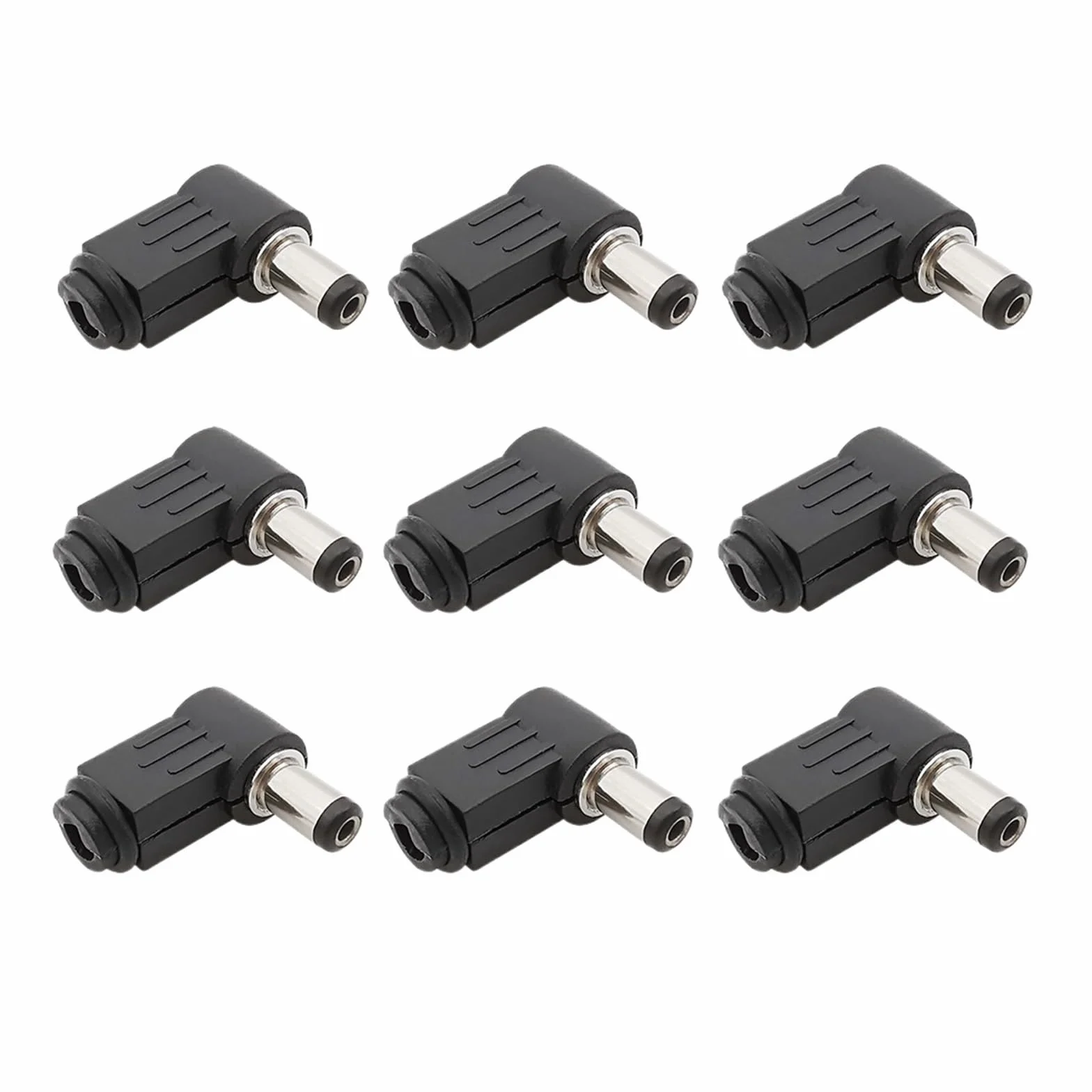 Conector adaptador de soldadura de enchufe macho de alimentación CC de ángulo recto de 5,5mm X 2,1mm, conectores de montaje de enchufe de CC de 90 grados, 5,5x2,1mm(10Pcs)