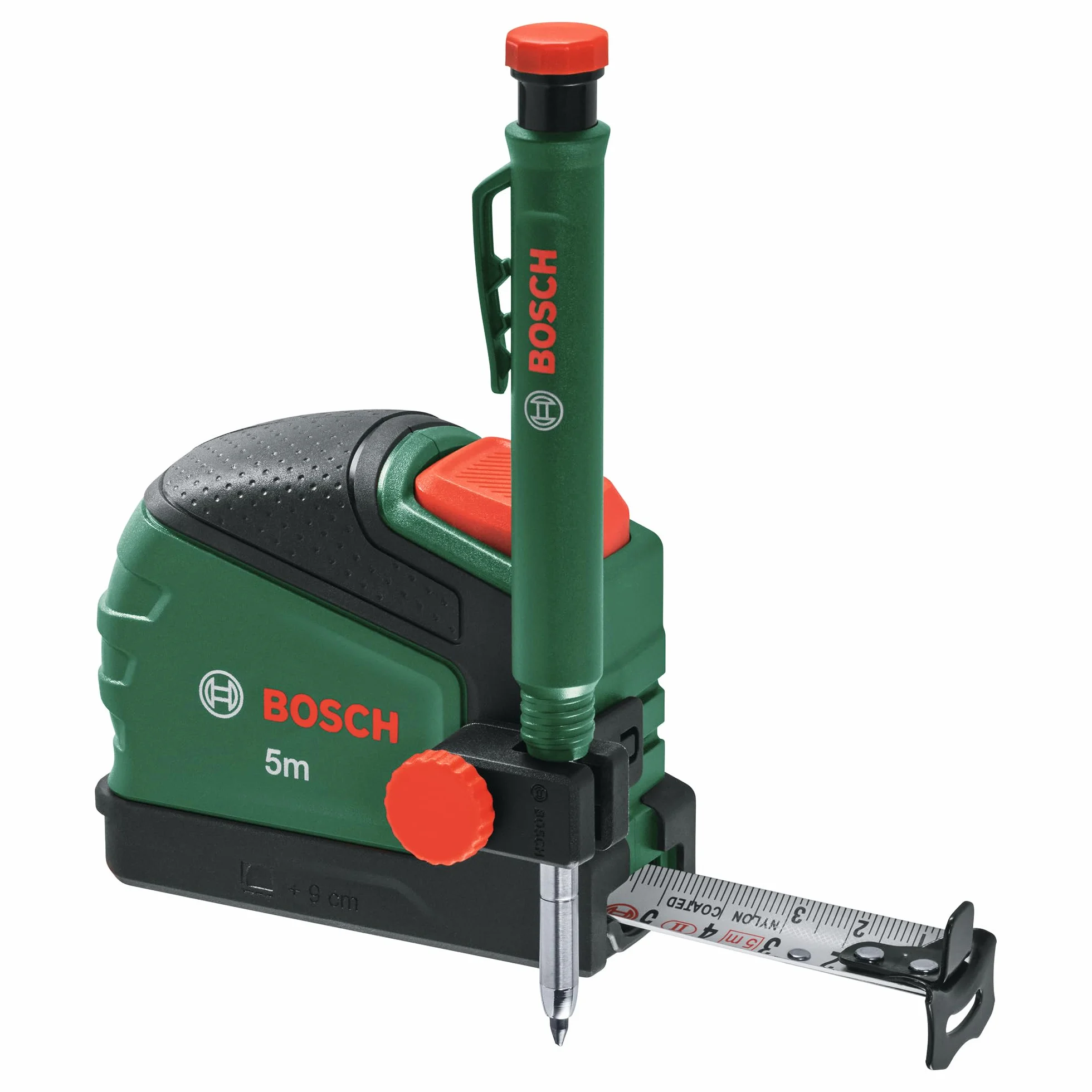 Bosch Cinta Métrica 5 m con Bloqueo Automático, Revestimiento de Nailon, Alta Precisión