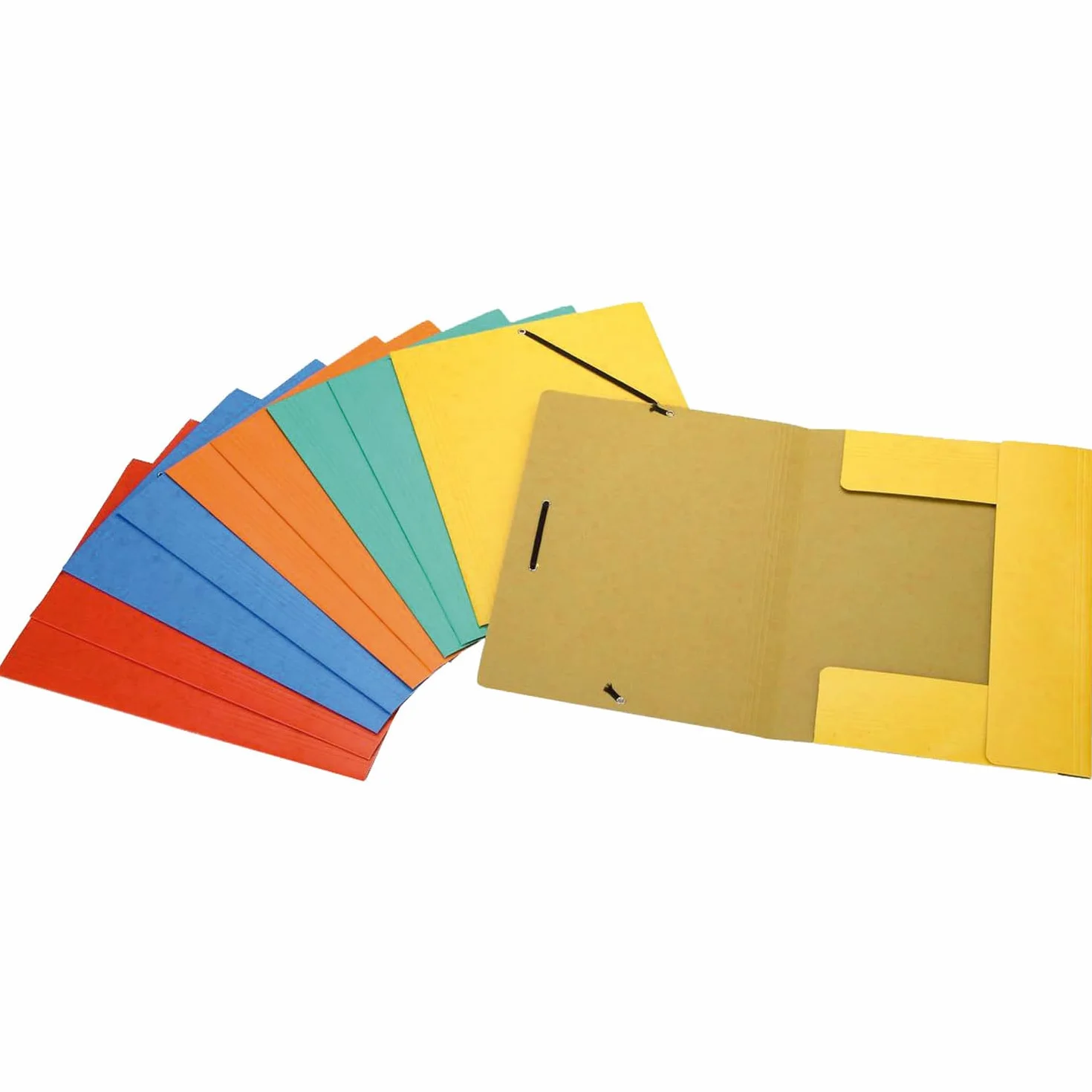 Grafoplas Pack de 5 Carpetas de Cartón A4 con Solapas y Cierre de Gomás Elásticas Colores Surtidos