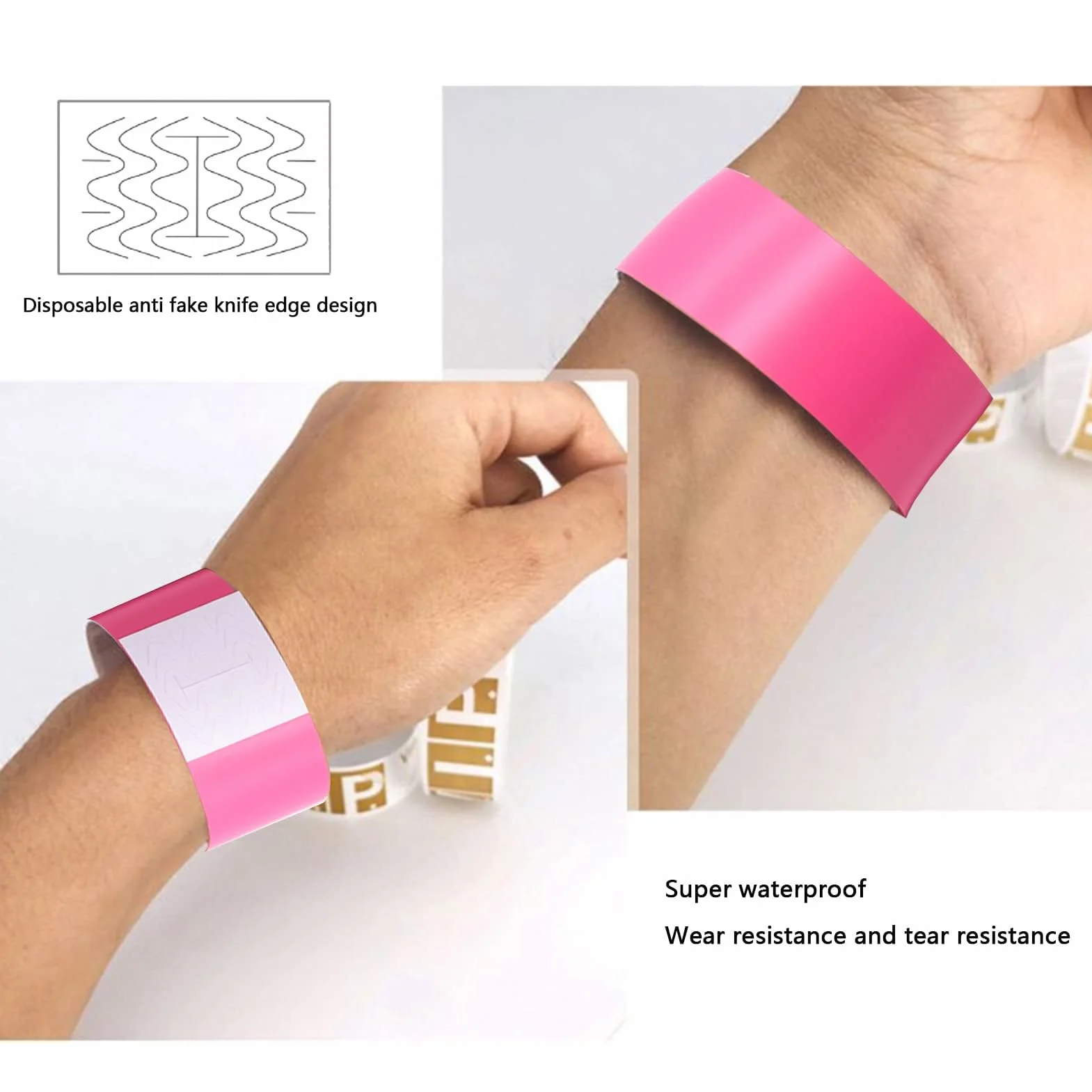 BetterJonny Pulseras Identificativas de Neón 1000Pcs 10 Colores Impermeables para Eventos Festivales